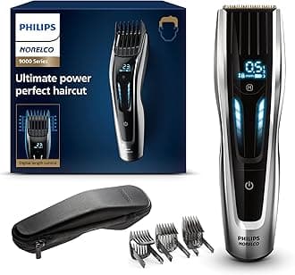 Philips Hair Clipper 9000 Series, Hair Trimmer, Auto Turbo, Dual Cut Technology, Motorized Combs, 400 Length Settings, 120 Min. Runtime, Zero Maintenance, Model HC9450/40