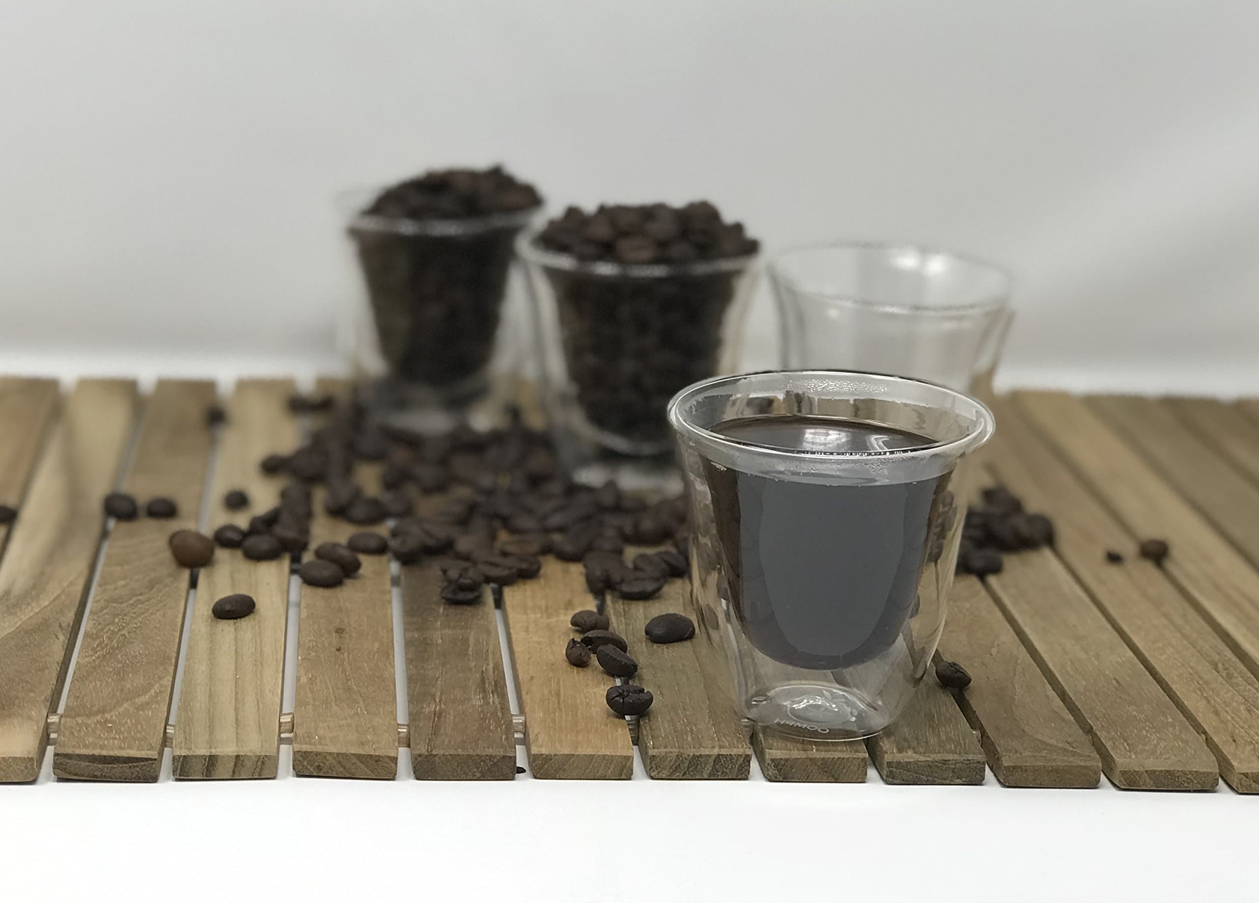 Double Walled Espresso Glass Cups, 60ml, 2.02oz, Thermal Cool (4)