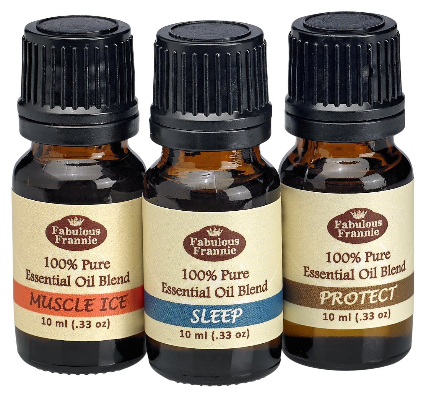 Pure Essential Oil Blend Top 3 Set - Muscle Ice, Protect, Sleep 10ml (Pack of 3)