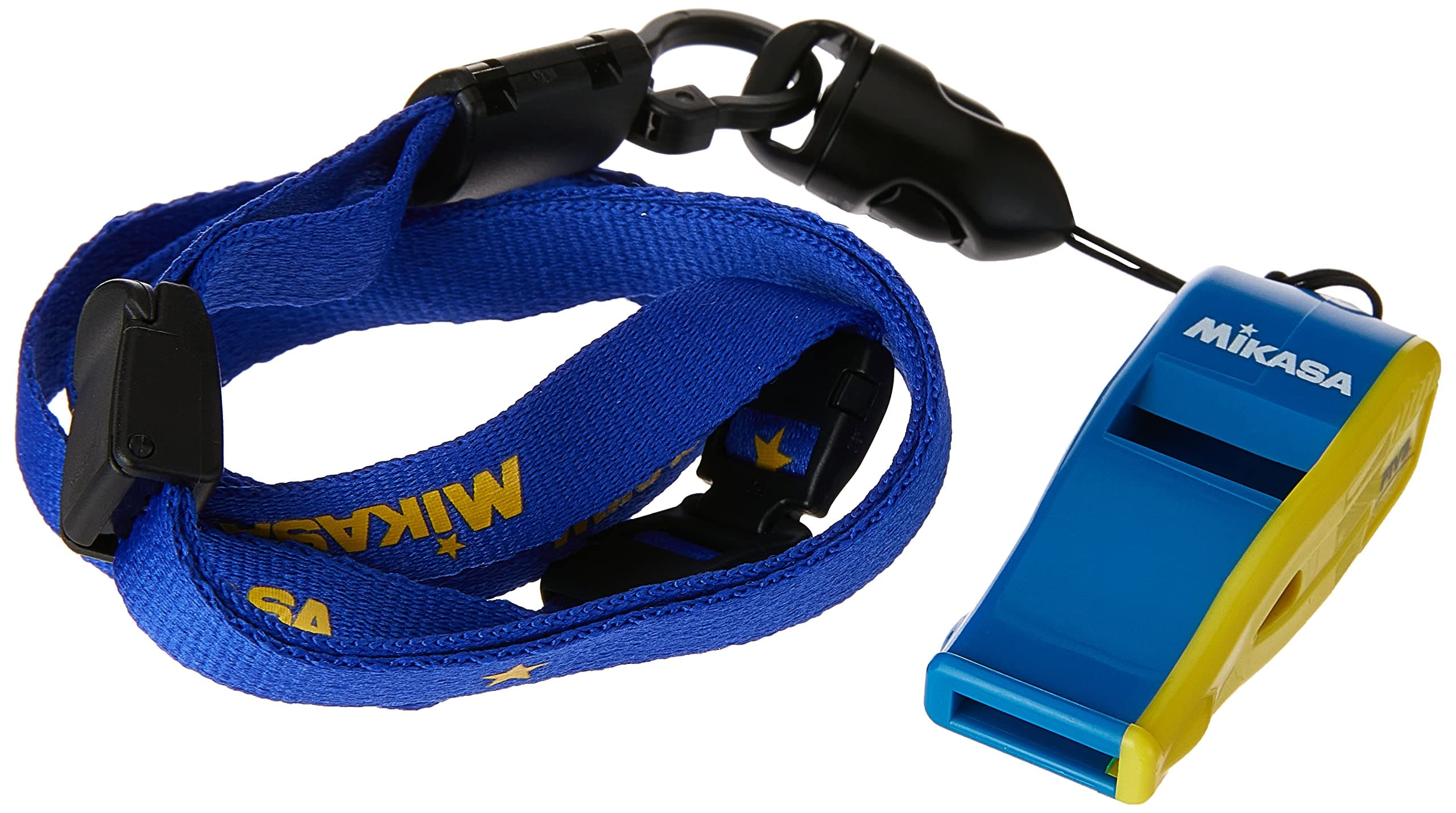 Unisex Beatmaster-bly MIKASA PRFESSIONAL WHISTLE WITH LANYARD BLUE YELLOW , Blue/Yellow, S UK