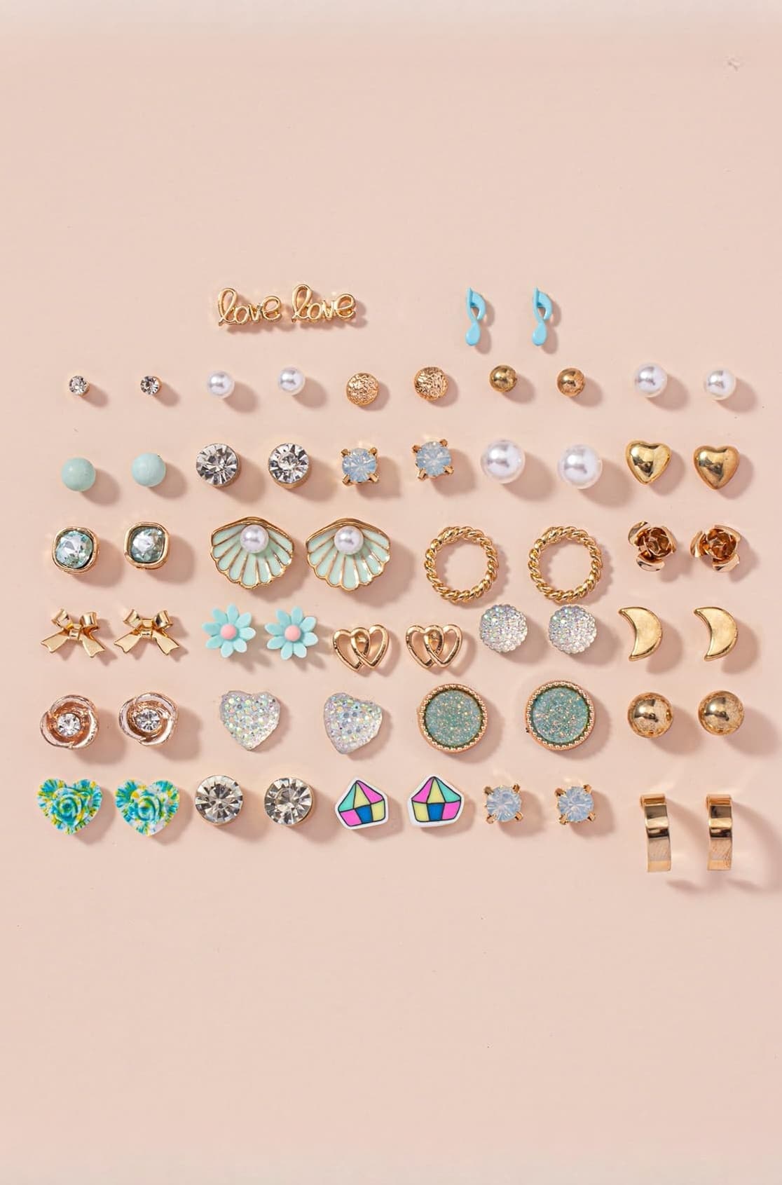 30 Pairs Combo Set Latest Stylish Crystal Pearl Earrings for Women and Girls (15283er)