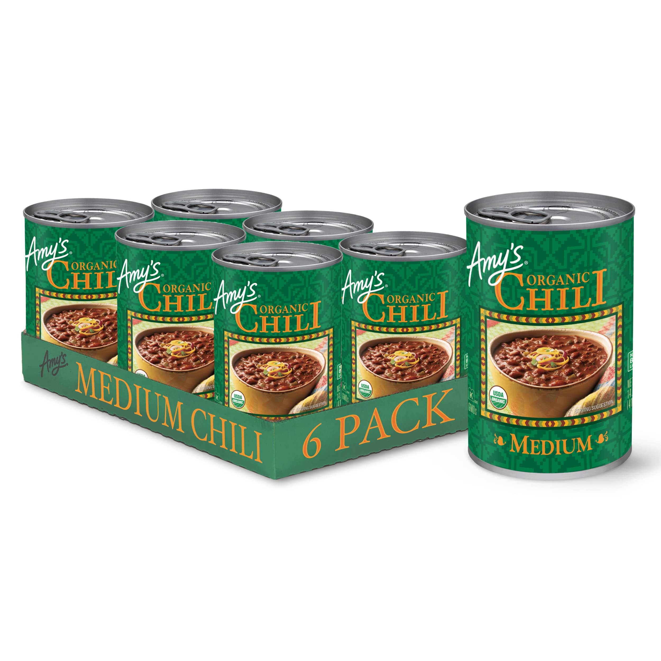 Chili, Gluten Free, Vegetarian, Organic, Medium Spice, Jalapeño Pepper, 14.7 oz, Pack of 6