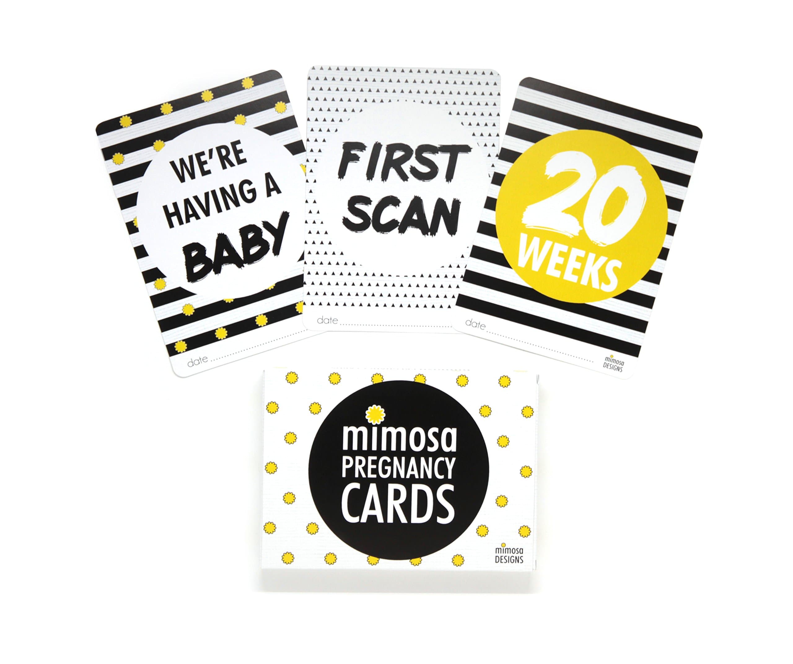 Mimosa Pregnancy Cards - Set of 32 Milestone Cards to capture the special moments during pregnancy