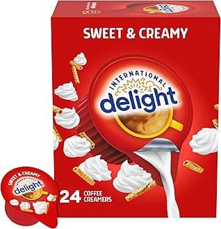 Coffee Creamer Singles, Sweet & Creamy, Shelf Stable Flavored Creamer, 24 Ct, 16 FL Oz, Pre-Portioned Creamers