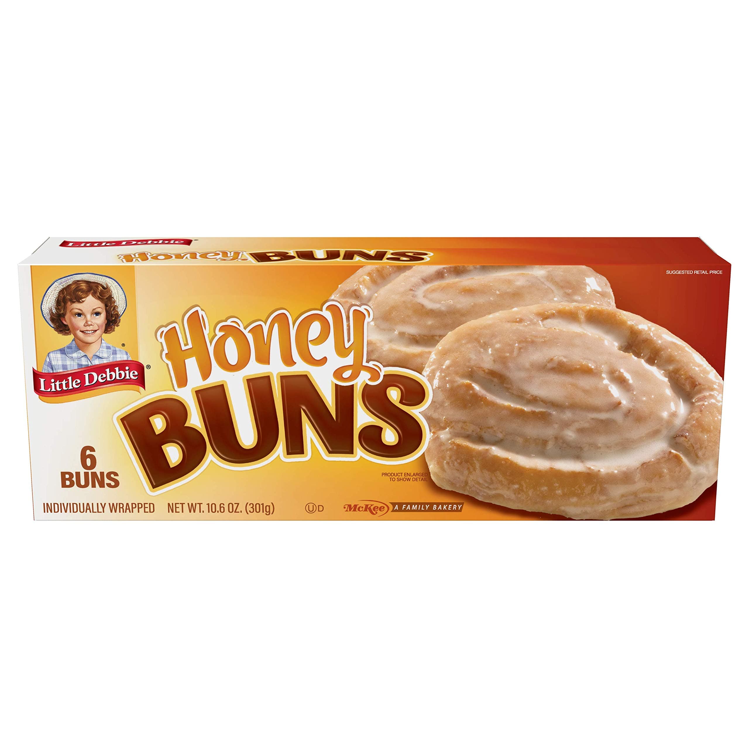Little Debbie Honey Buns, 6 Individually Wrapped Pastries, 10.6 oz Box, Pack of 0ne (1)