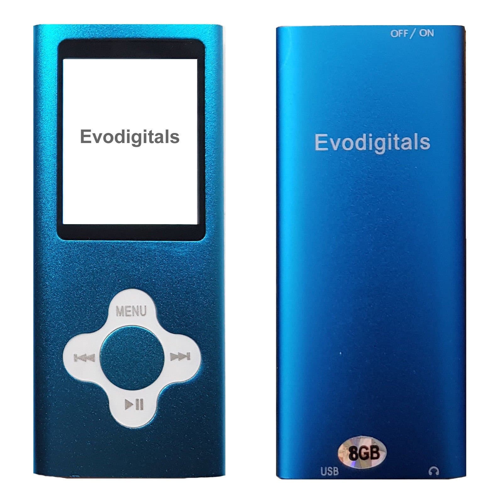 New Blue 16GB Evodigitals Elite MP3 Media MP4 Player Music Video FM Tuner Games Voice +