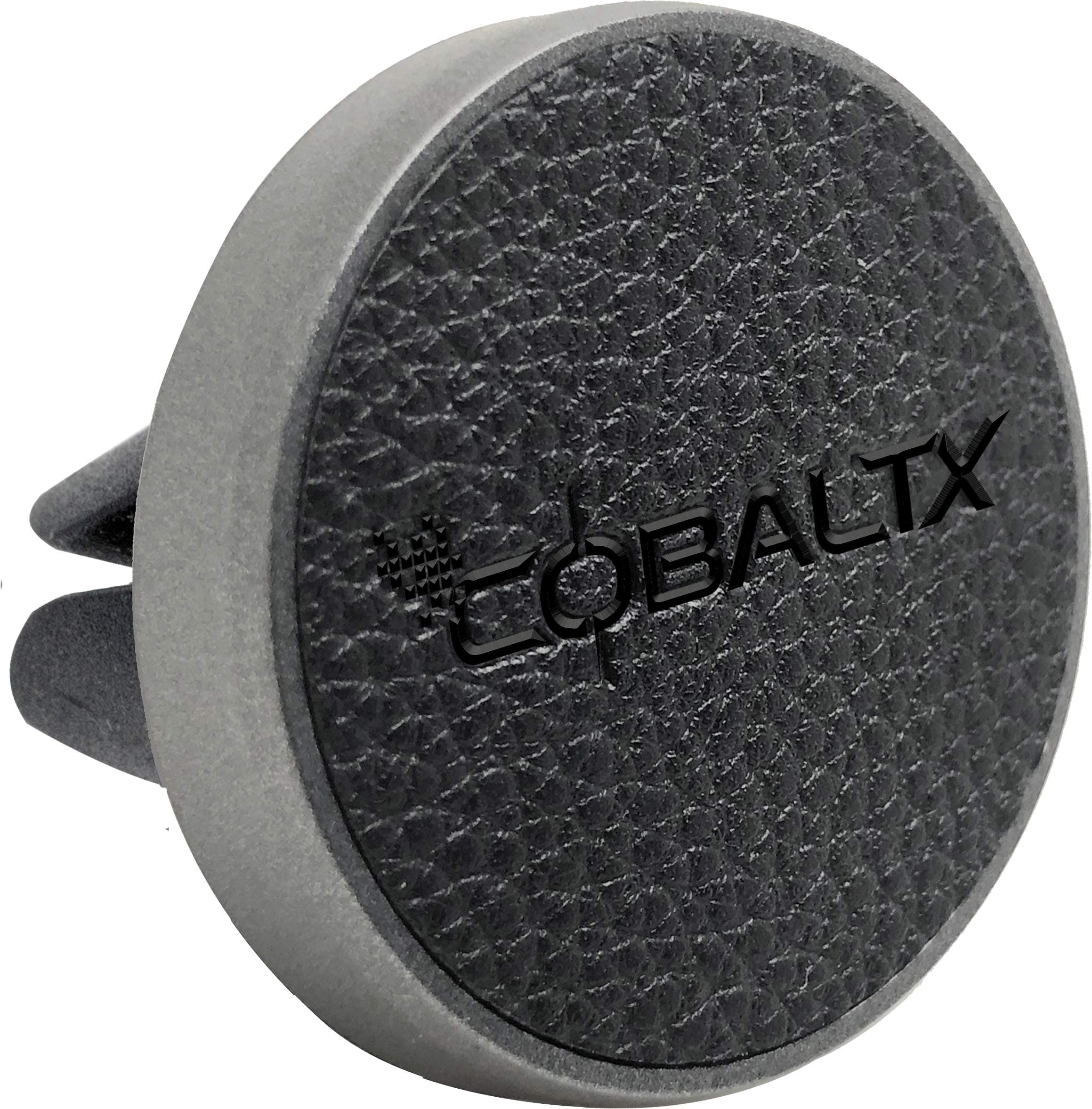 COBALTX Universal Magnetic Air Vent Mount Ultra-Compact Leather Luxury Series Compatible with iPhone X/10/8/7/6 S8/S7/S6 iOS/Android Smartphone Car Cell Phone Mount Snap Technology Charcoal/Leather