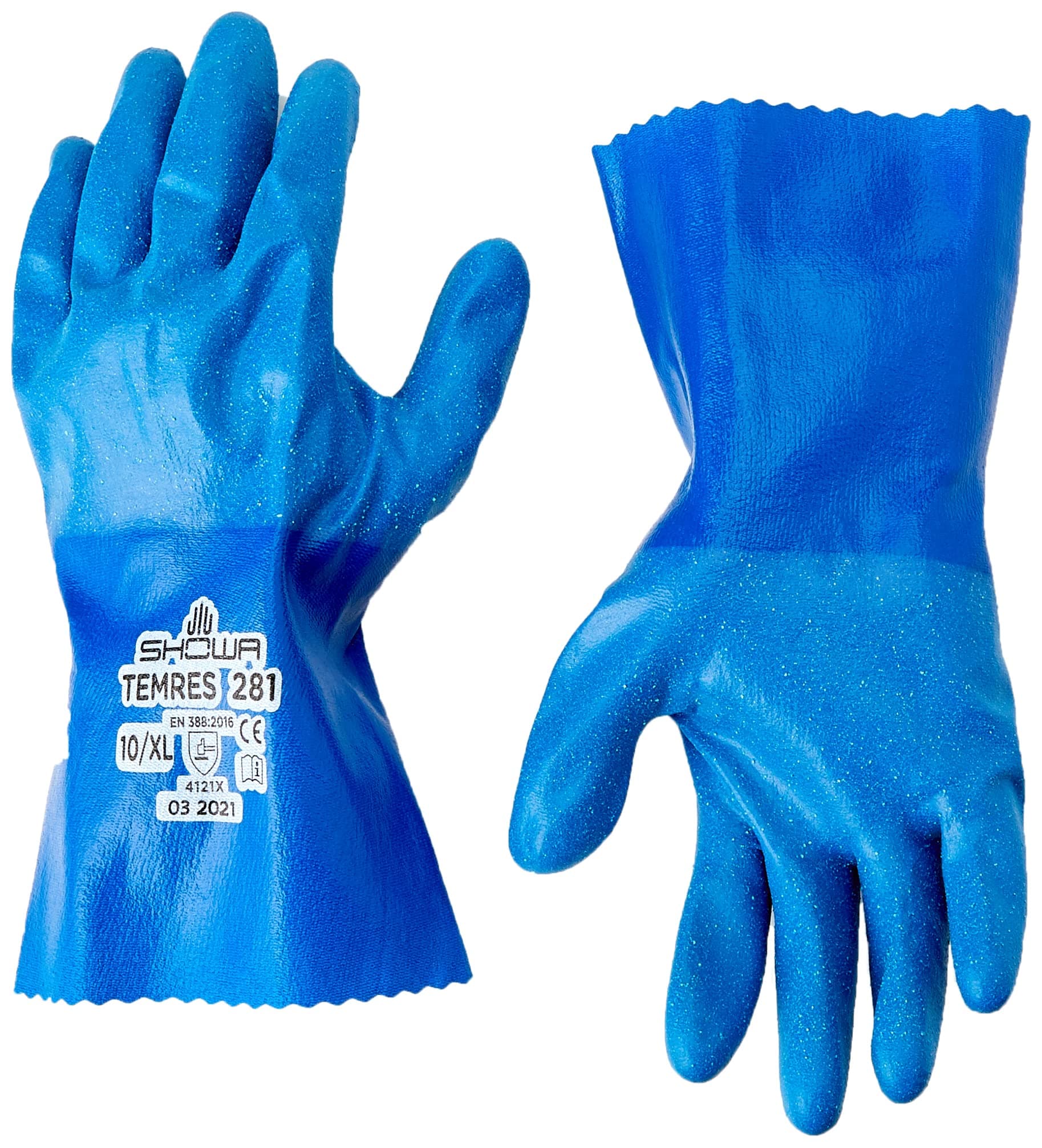 Showa Gloves SHO281-XL Temres 281 Glove, Size: X-Large, Blue