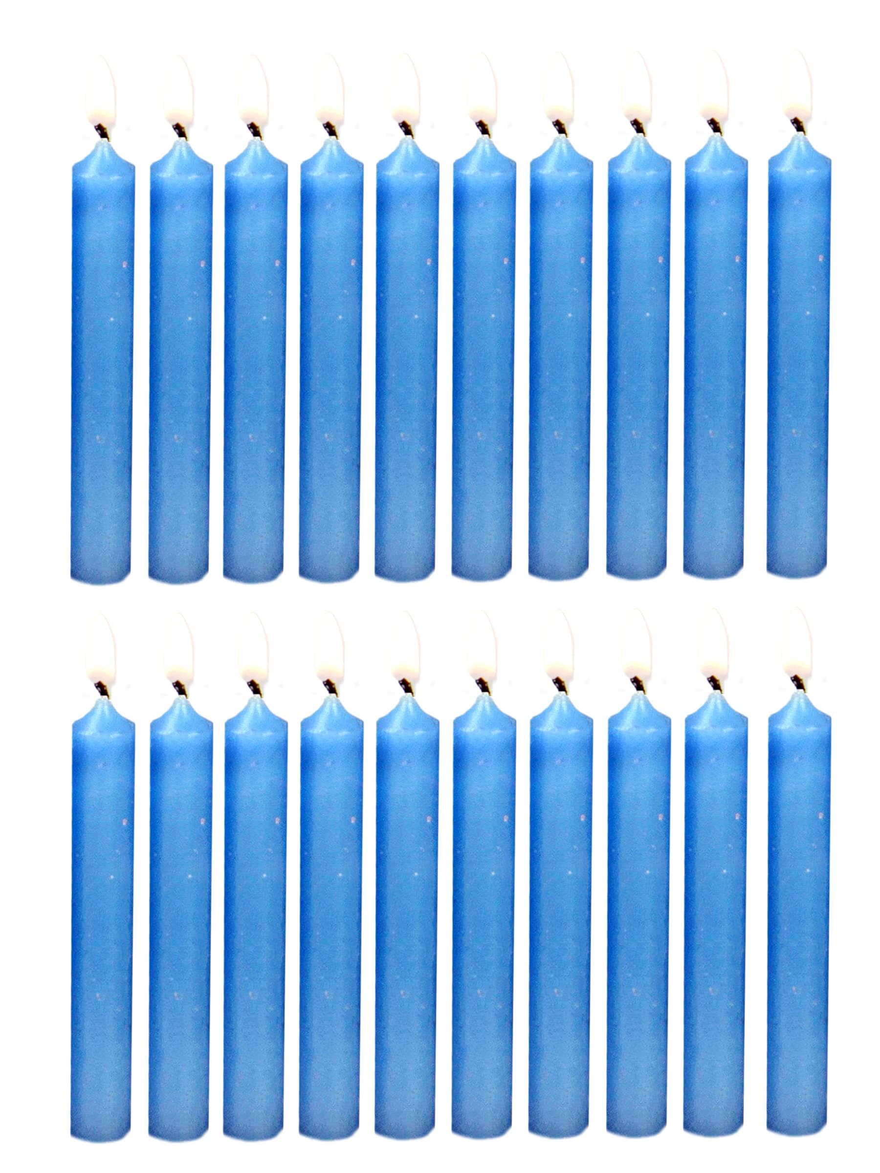 by Parkash Candles Chime Candles Set of 20 | Ritual Spell Candle | Unscented (Light Blue), Wax