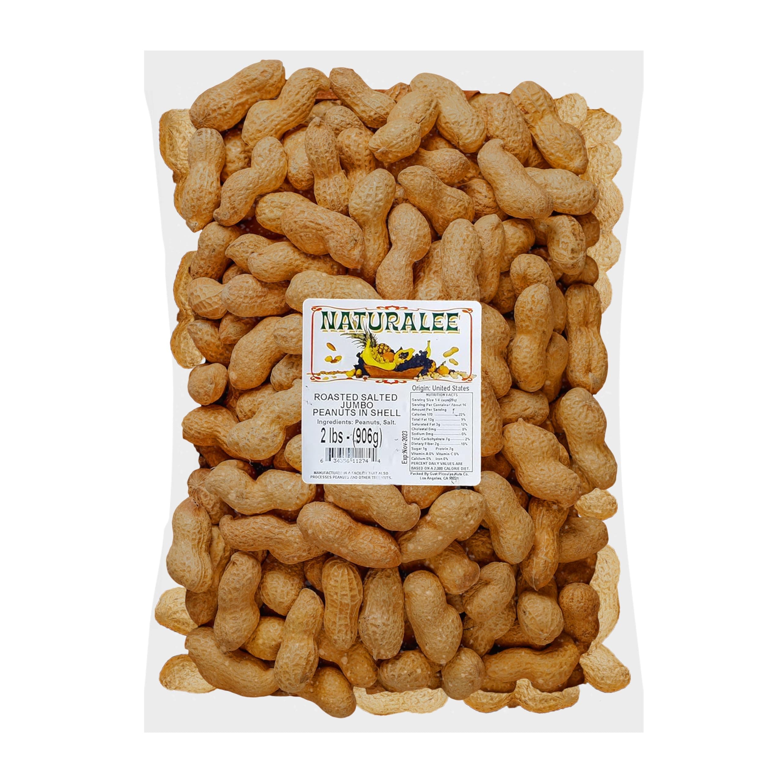 Peanuts, In Shell 2 lbs - Roasted, Salted - Natural Healthy Snack