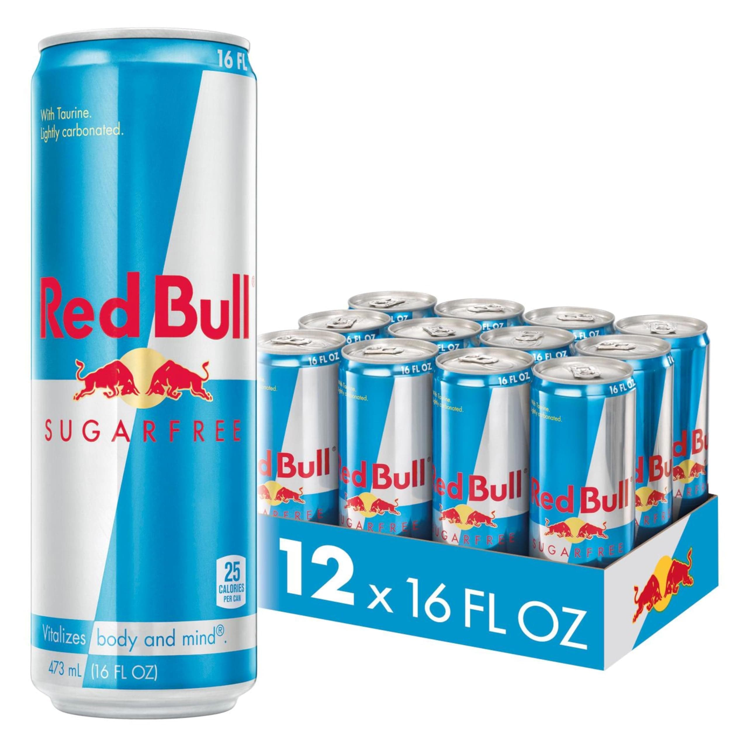 Sugar Free Energy Drink with 151mg Caffeine plus Taurine & B Vitamins, 16 Fl Oz, Pack of 12 Cans
