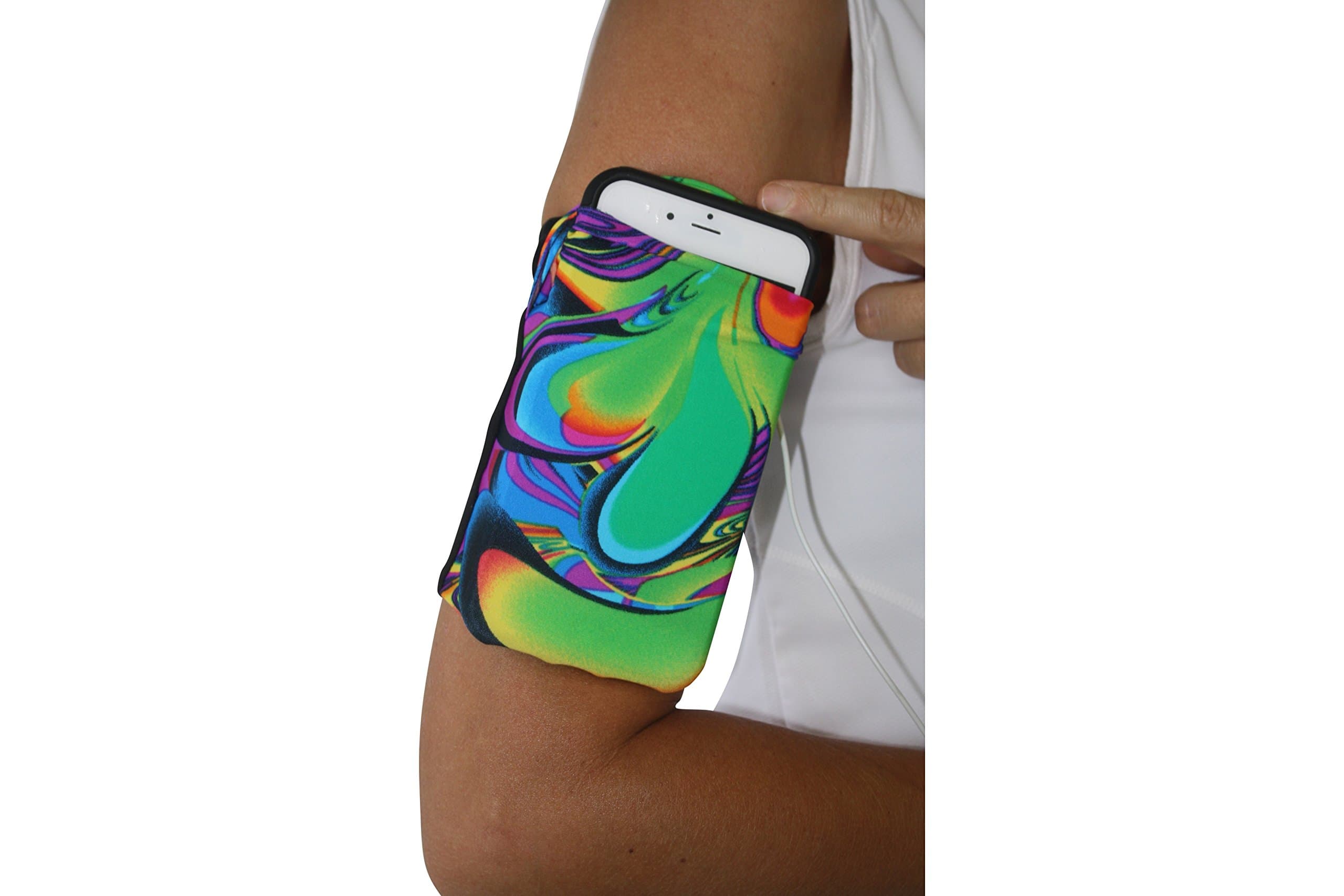 Cell Phone Armband Tie Dye for running for iPhone 7/6/6s Plus, Galaxy S6/S7 and All Other Smartphone Models With Case Up To 7”