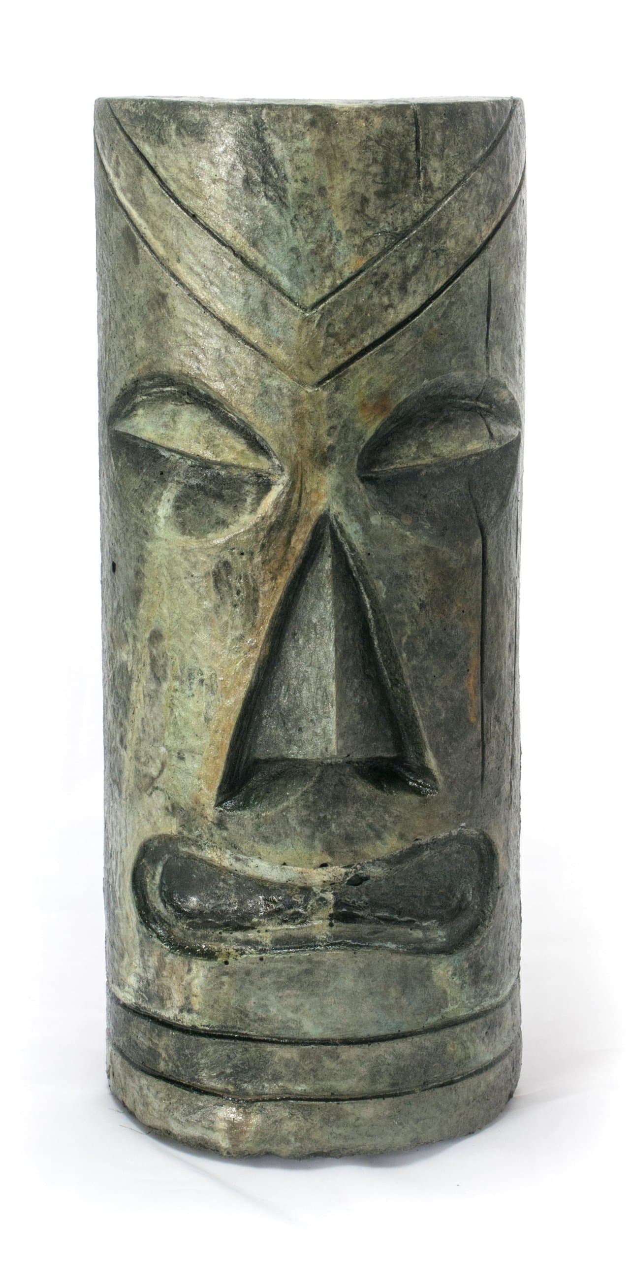 Polynesian Tiki Mask Statue, Western Slate Finish, Small