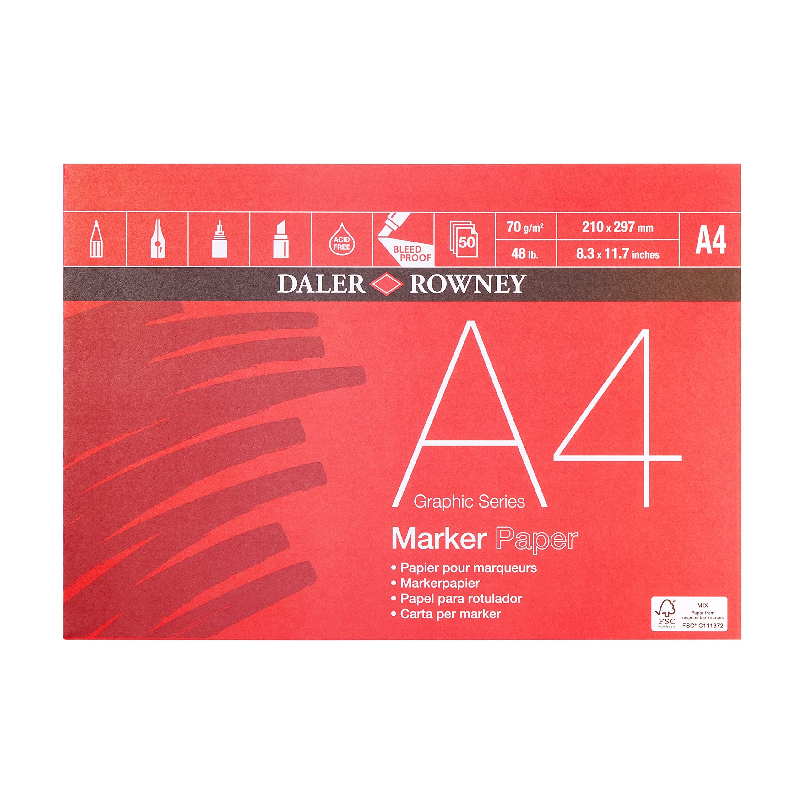 Daler Rowneya4 size marker paper pad 70gsm 50 sheet