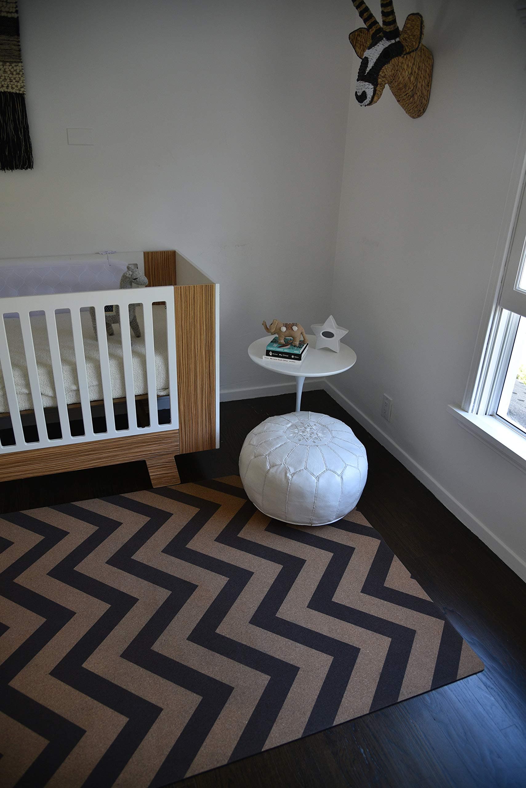 Tribe West Baby Playmat. Large Non-Toxic Easy Clean Activity Floor Mat for Crawling Babies, Toddlers, Boy or Girl,100% Natural Cork and Rubber, Durable, Each Sale Supports Global Artisans (Chevron)