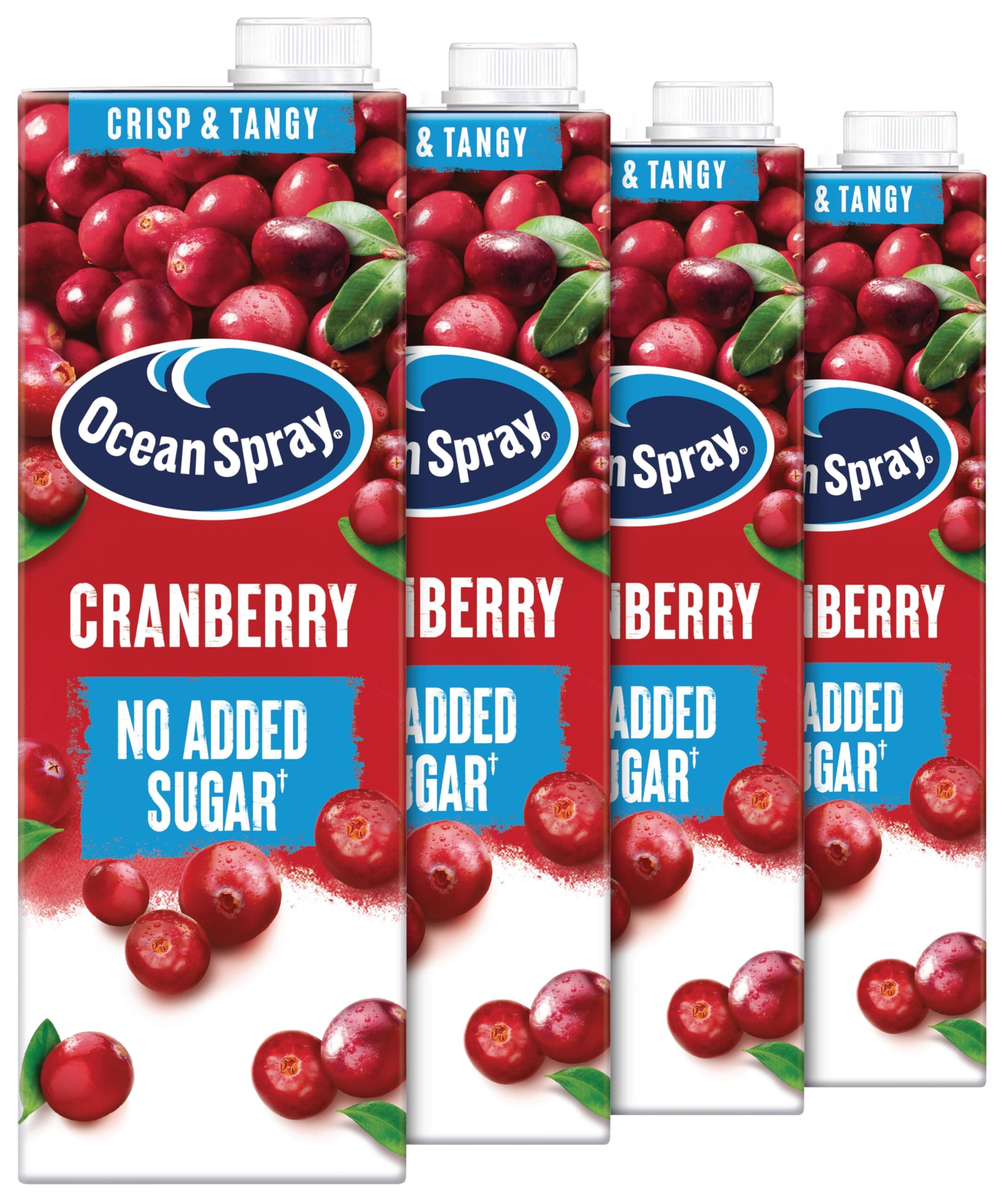 Ocean Spray Classic Cranberry Light Juice - 4 x 1L - No Added Sugar - Naturally Sweetened Fruit Juice - Rich in Vitamin C & High in Antioxidants - Made with Whole Cranberries
