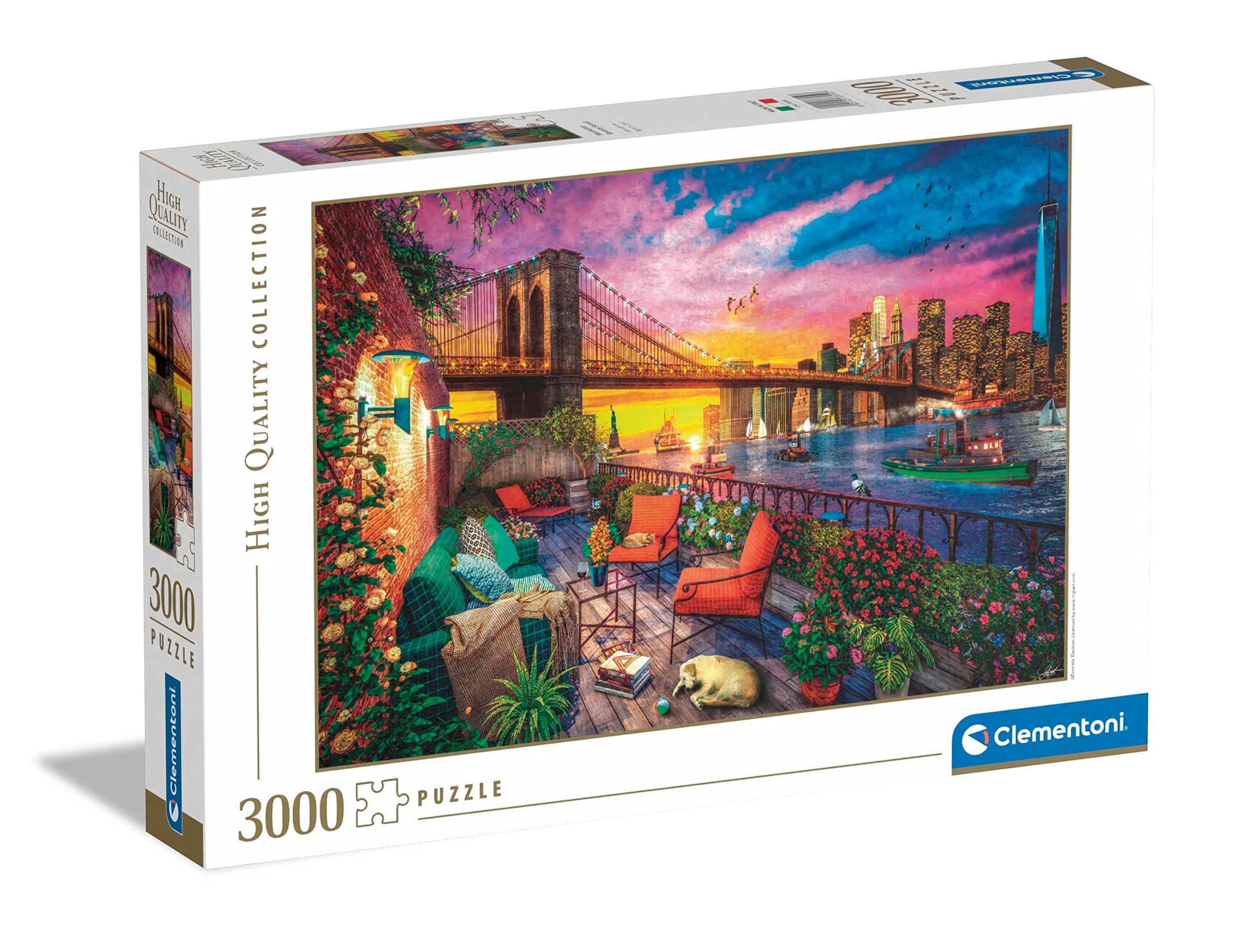 Clementoni - 33552 collection Manhattan Balcony Sunset - Jigsaw Puzzle 3000 Pieces, Jigsaw Puzzle For Adults - Made In Italy