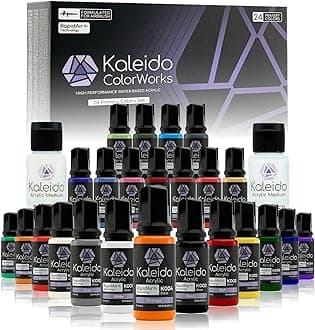 Gaahleri Kaleido Primary 24-Color Set – Water-Based Acrylic Airbrush Paint Kit for Scale Models, Gundam, Mecha, Cars & Miniatures – Pre-Thinned, High Gloss, Fast-Drying, with Thinner & Cleaner