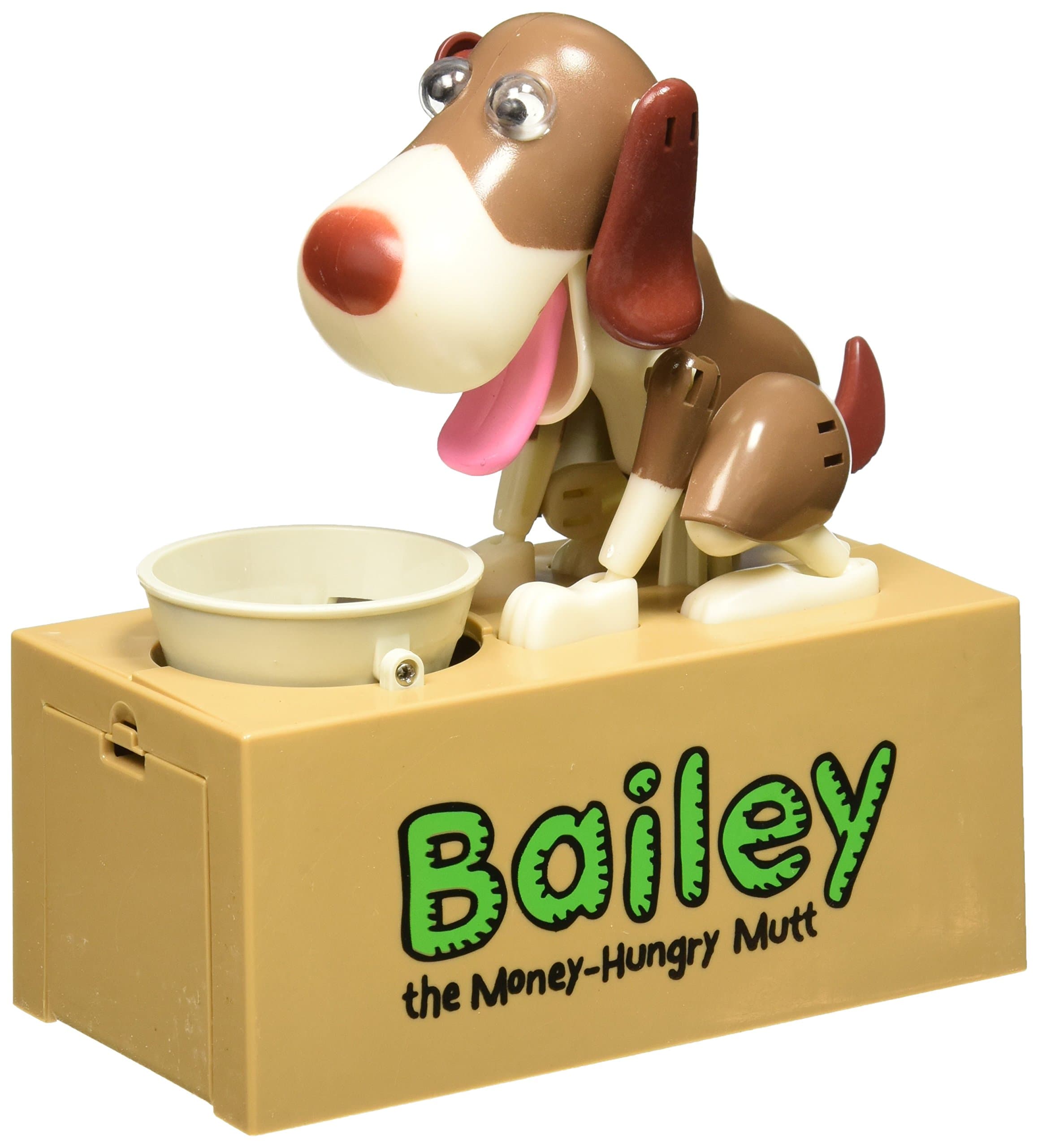 Dog Mechanical Piggy Bank- Watch Him Eat Your Coins! (brown)
