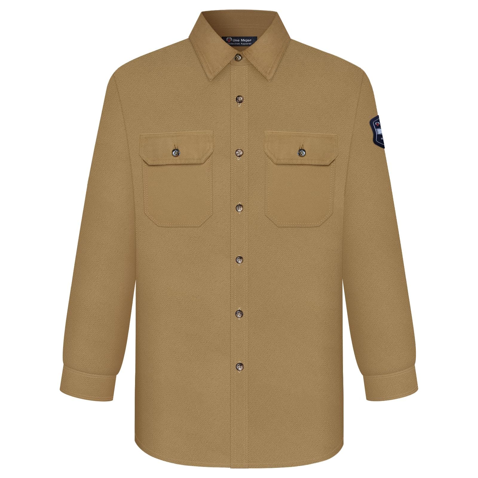 Uno MejorFR Shirts for Men 7.5oz Flame Resistant Fire Retardant Welding Shirt