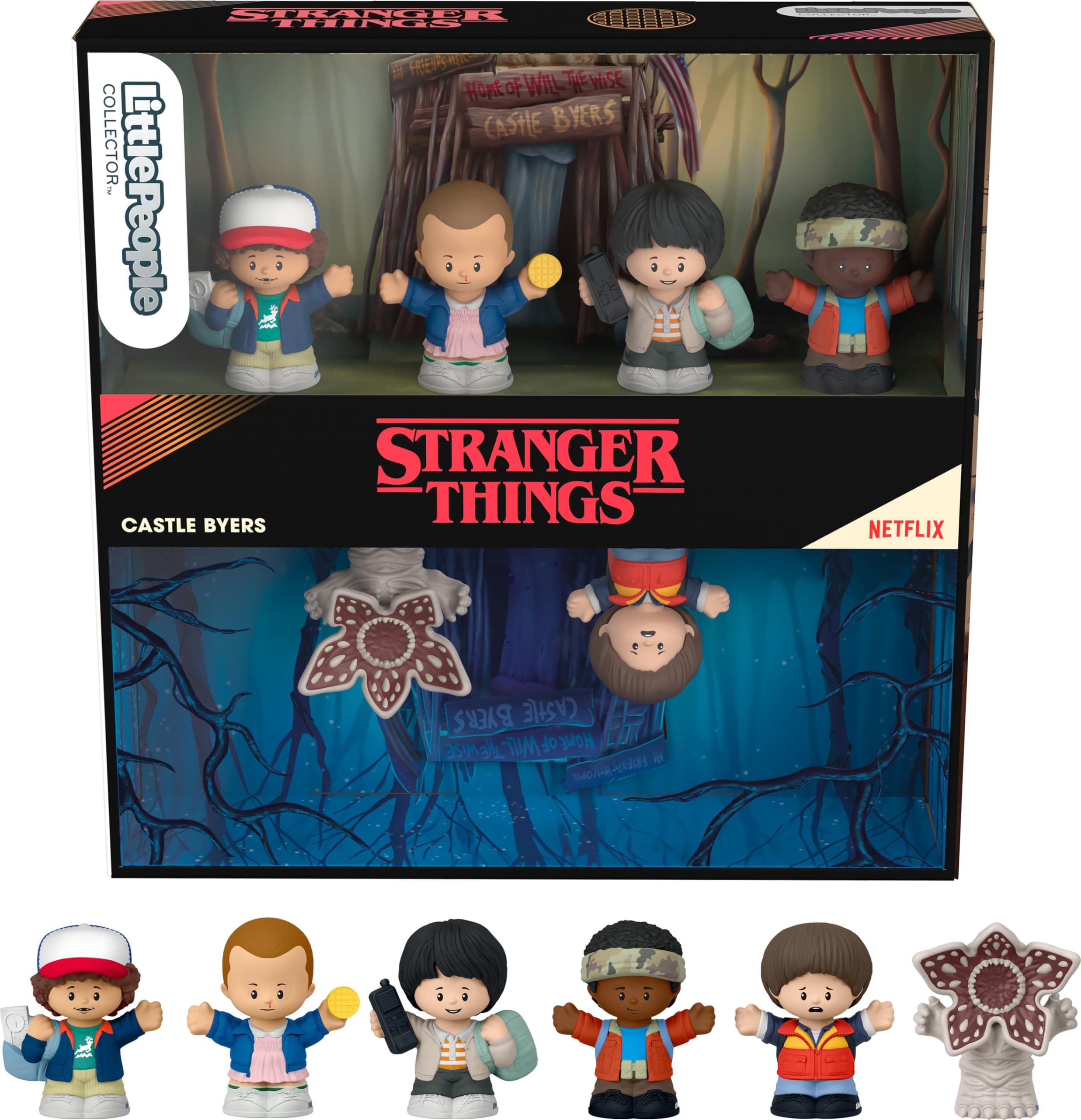 Stranger Things Castle Byers Special Edition Set for Adults & Fans, 6 Figures for in a Display Package