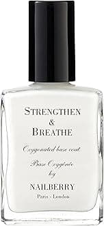Nailberry Strengthen & Breathe Oxygenated Base Coat and Nail Strengthener 15 ml | Boosts Condition and Strength For Healthy & Prolonged Manicures