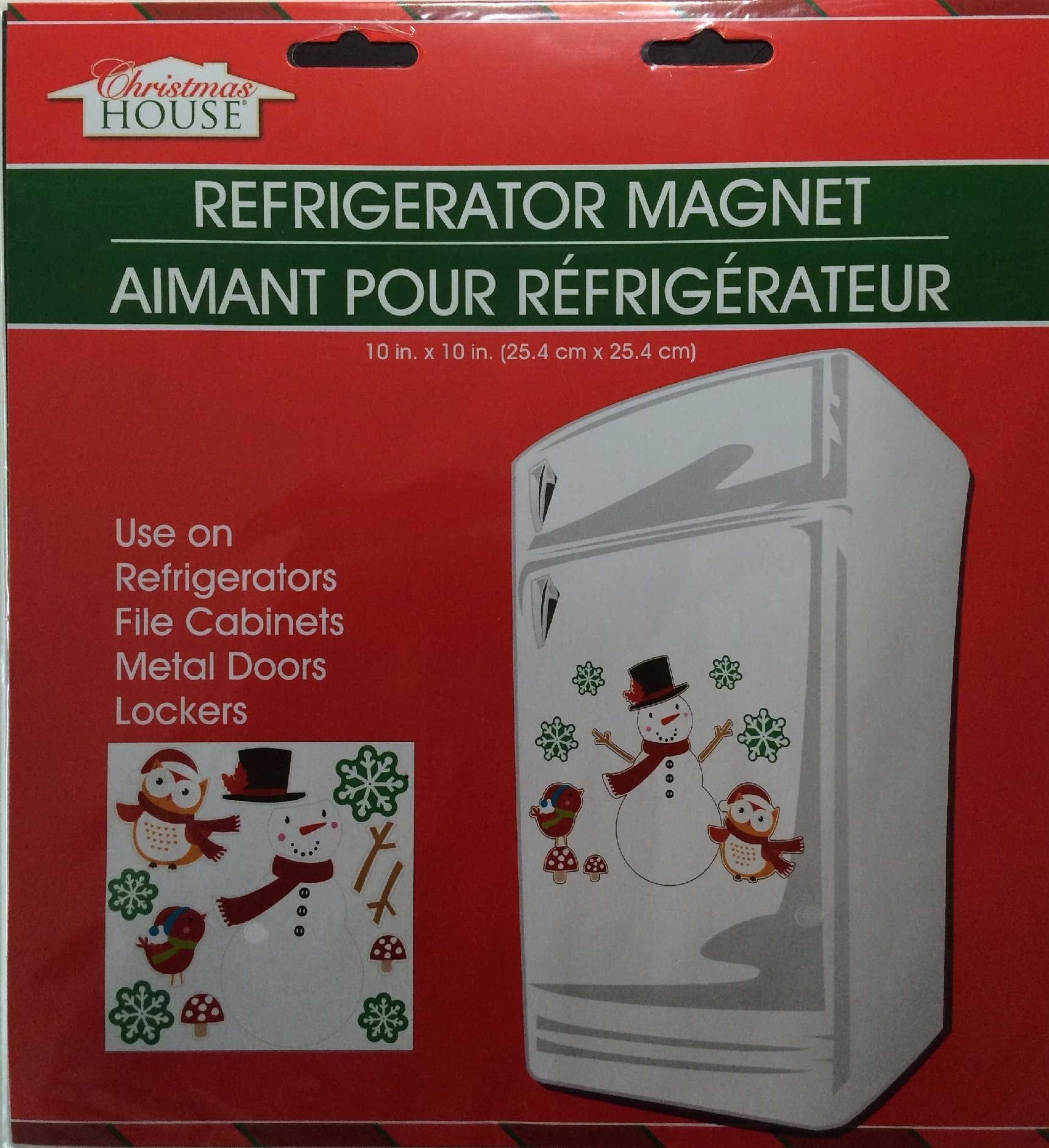 Christmas House Snowman Refrigerator Magnet Set