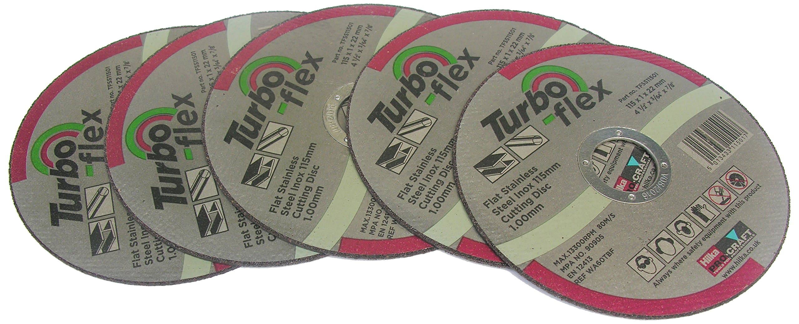 TFSS11505 115 mm Turbo-flex Stainless Steel Cutting Disc, Set of 5 Pieces