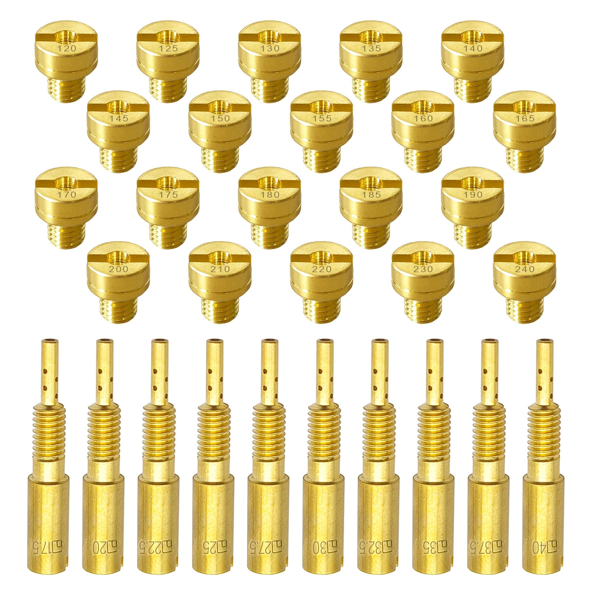 30 Pcs for Mikuni Carburetor Main Jet and Pilot Slow Jet Kit Large Round N100.604 & VM28/486