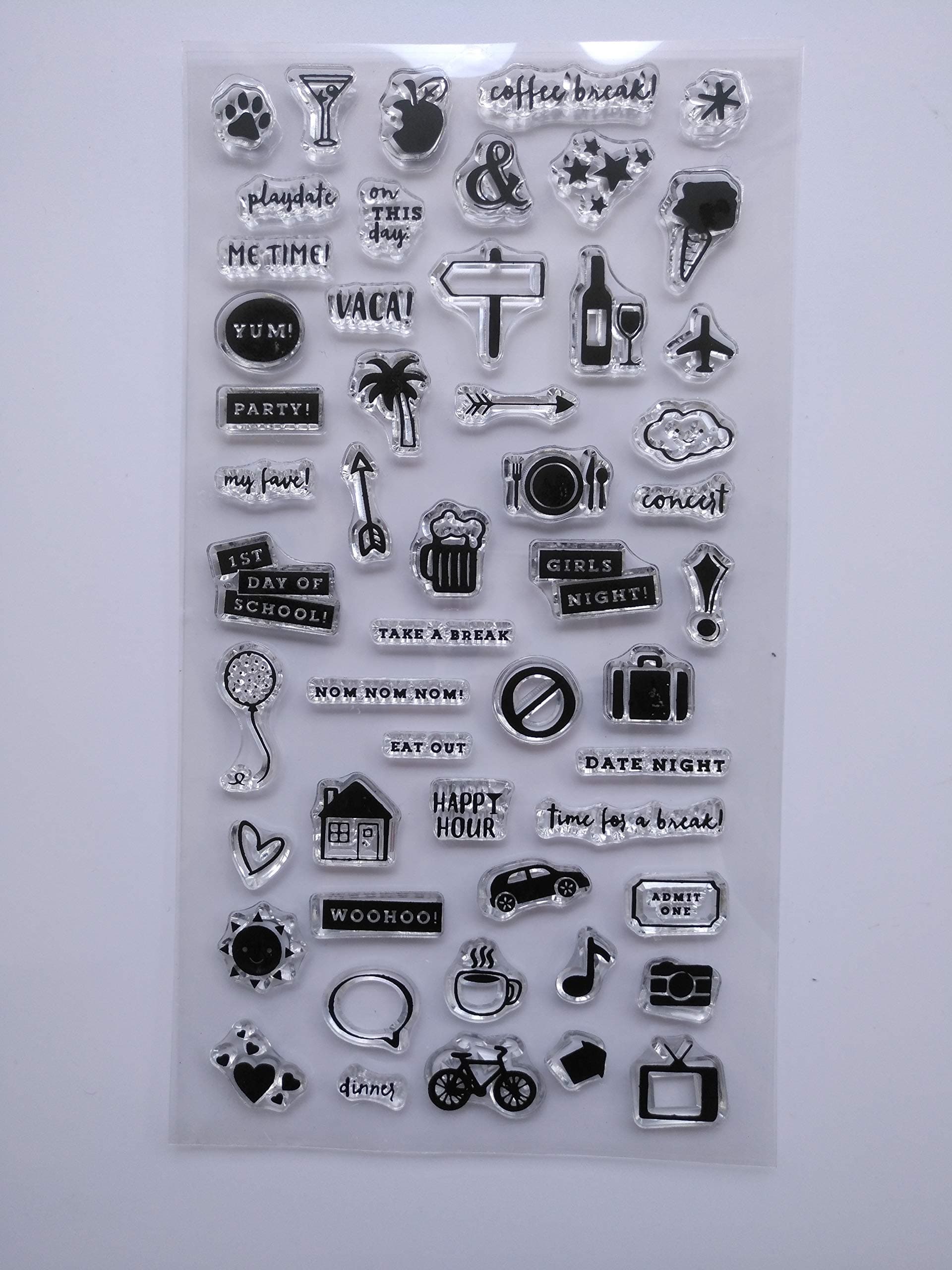 MaGuo Daily Planner Icon Logo Clear Stamps for Card Making Decoration and DIY Scrapbooking