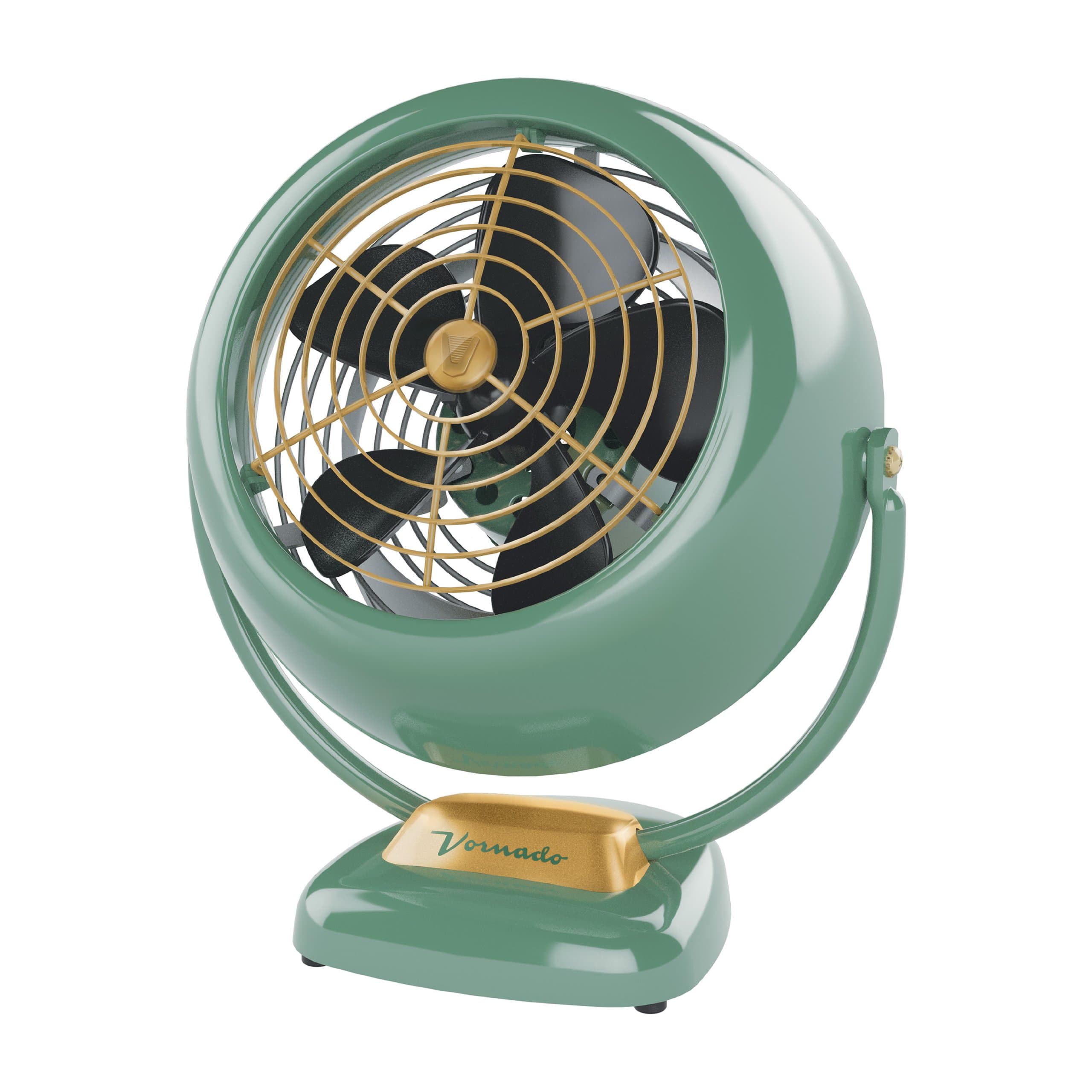 VFAN Vintage Air Circulator Fan, 3 Speeds, Metal Construction, Adjustable Airflow, Green