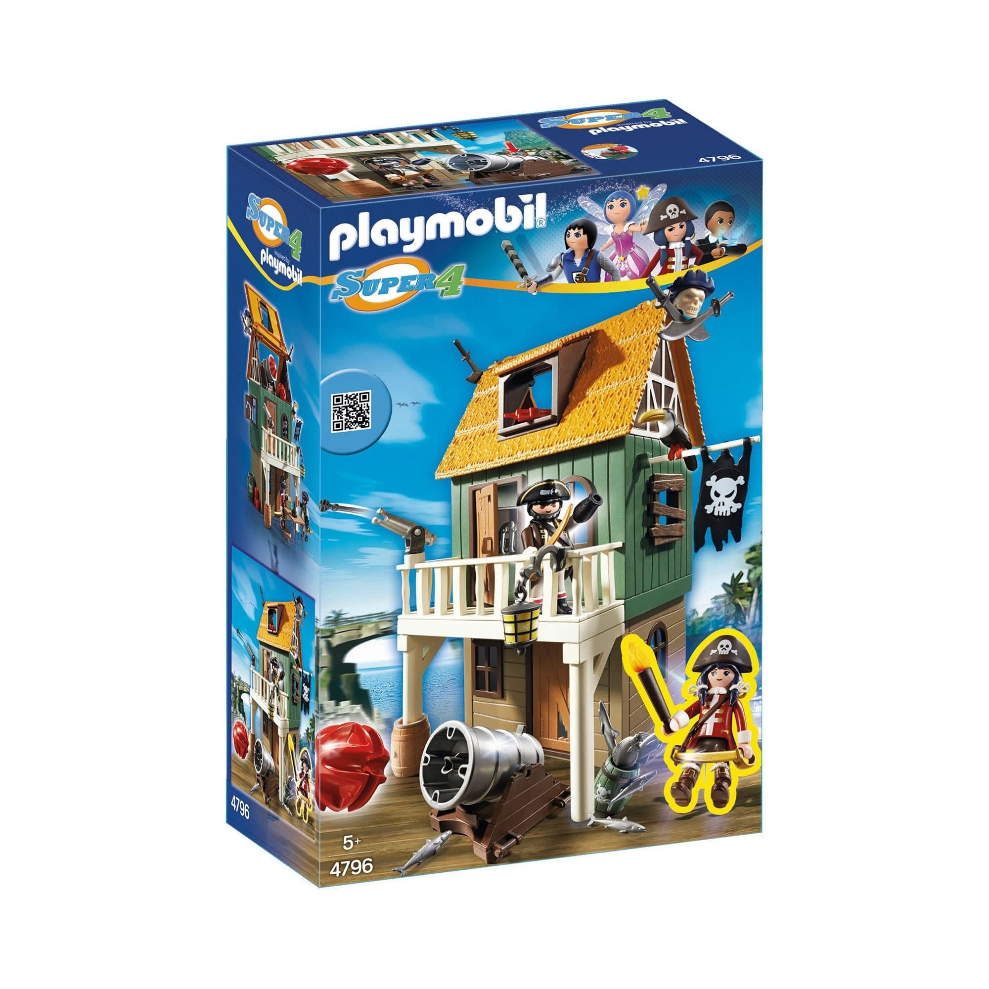 Playmobil 4796 Super 4 Camouflage Pirate Fort with Ruby, Fun Imaginative Role-Play, PlaySets Suitable for Children Ages 4+