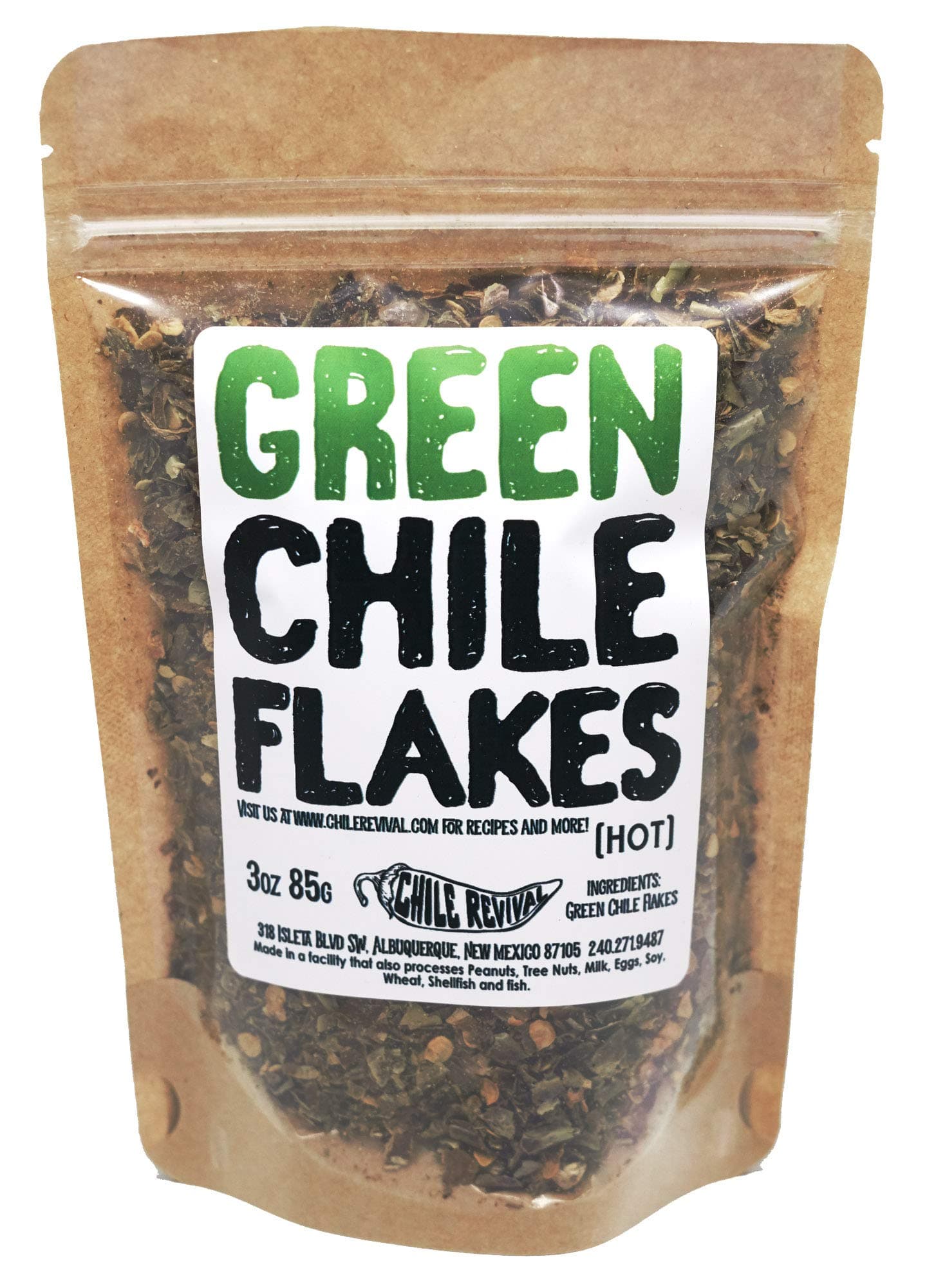 New Mexican Green Chile Flakes from Chile Revival (3oz, Hot)
