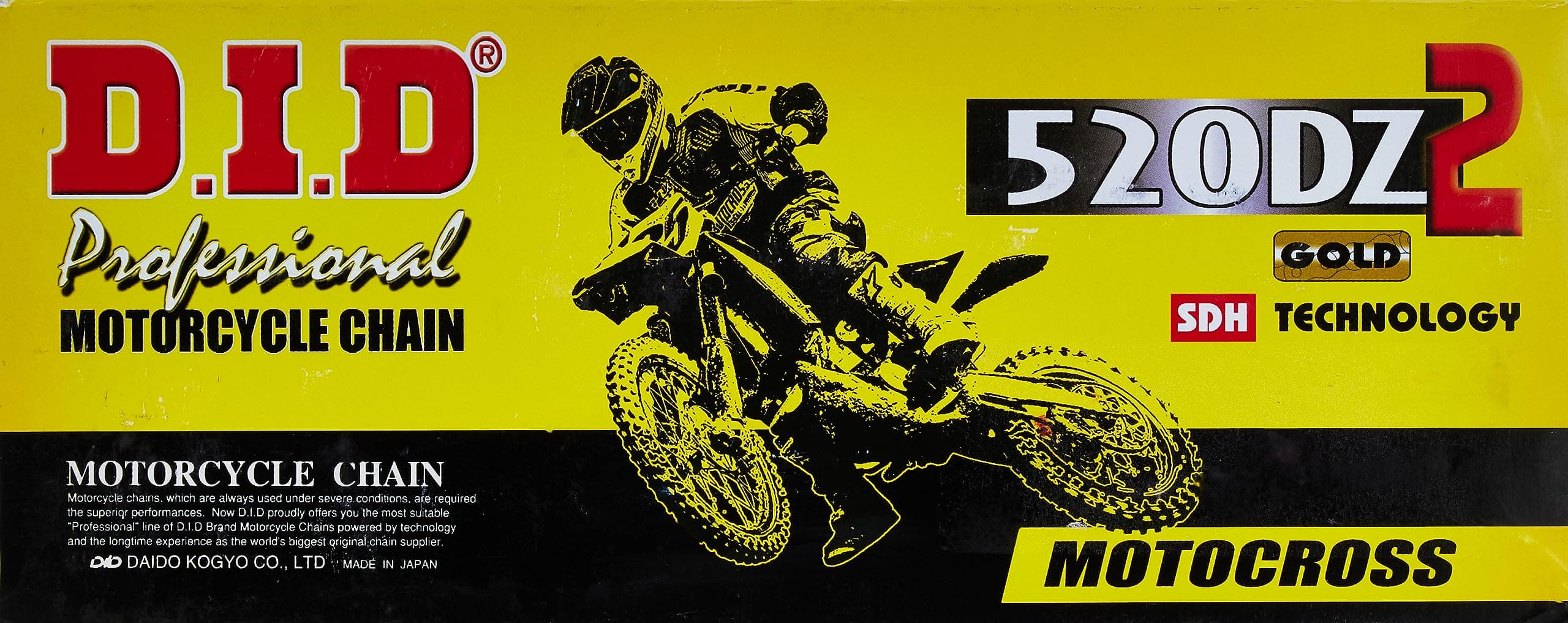 DID (520DZ-120) Gold 120 Link High Performance DZ2 Series Non-O-Ring Chain with Connecting Link