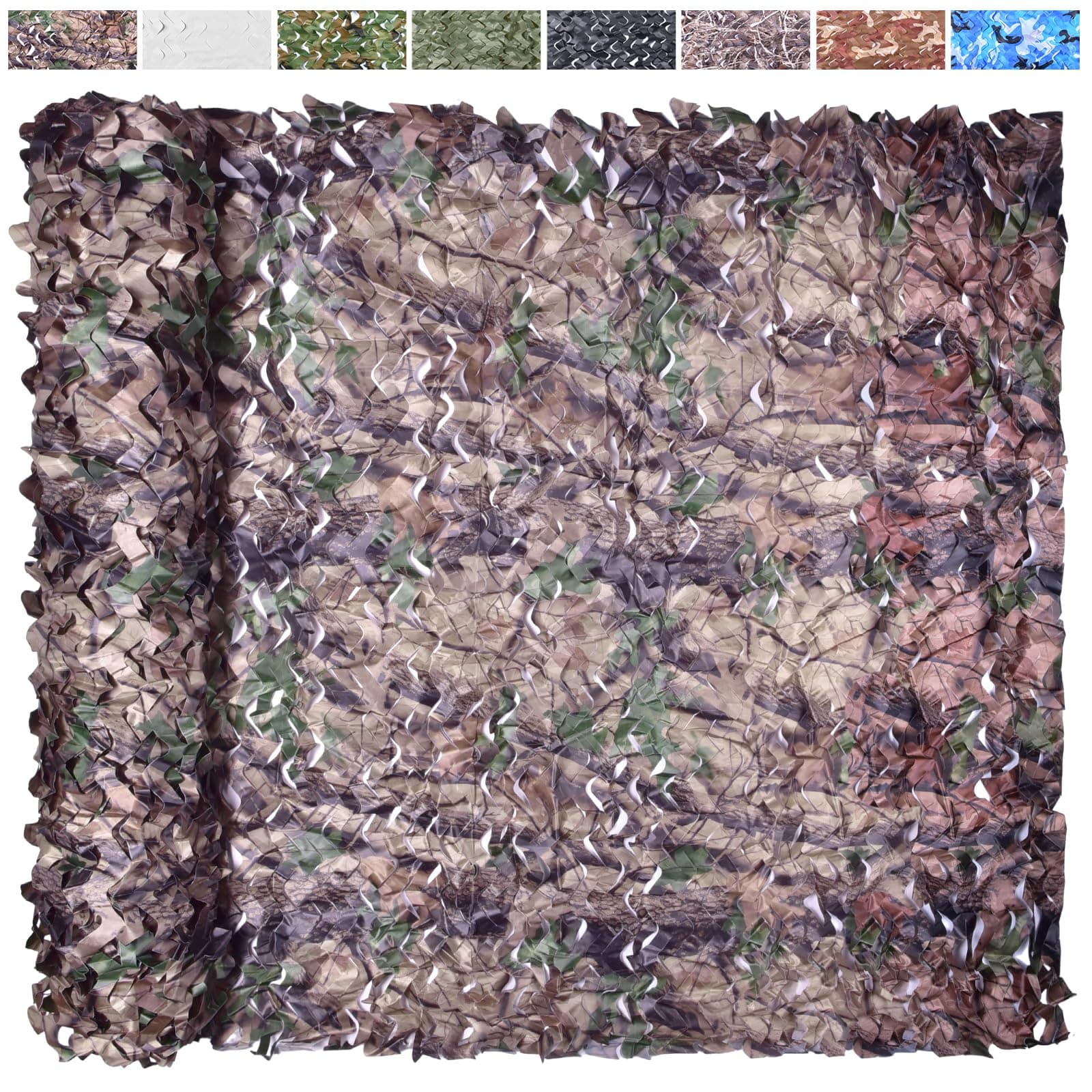 Yeacool Camouflage Netting,Military Camo Tarp Mesh Net,Great for Party Decoration,Duck Hunting Blind,Car Cover(Camo Bionic Leaves 6.5ftx5ft)