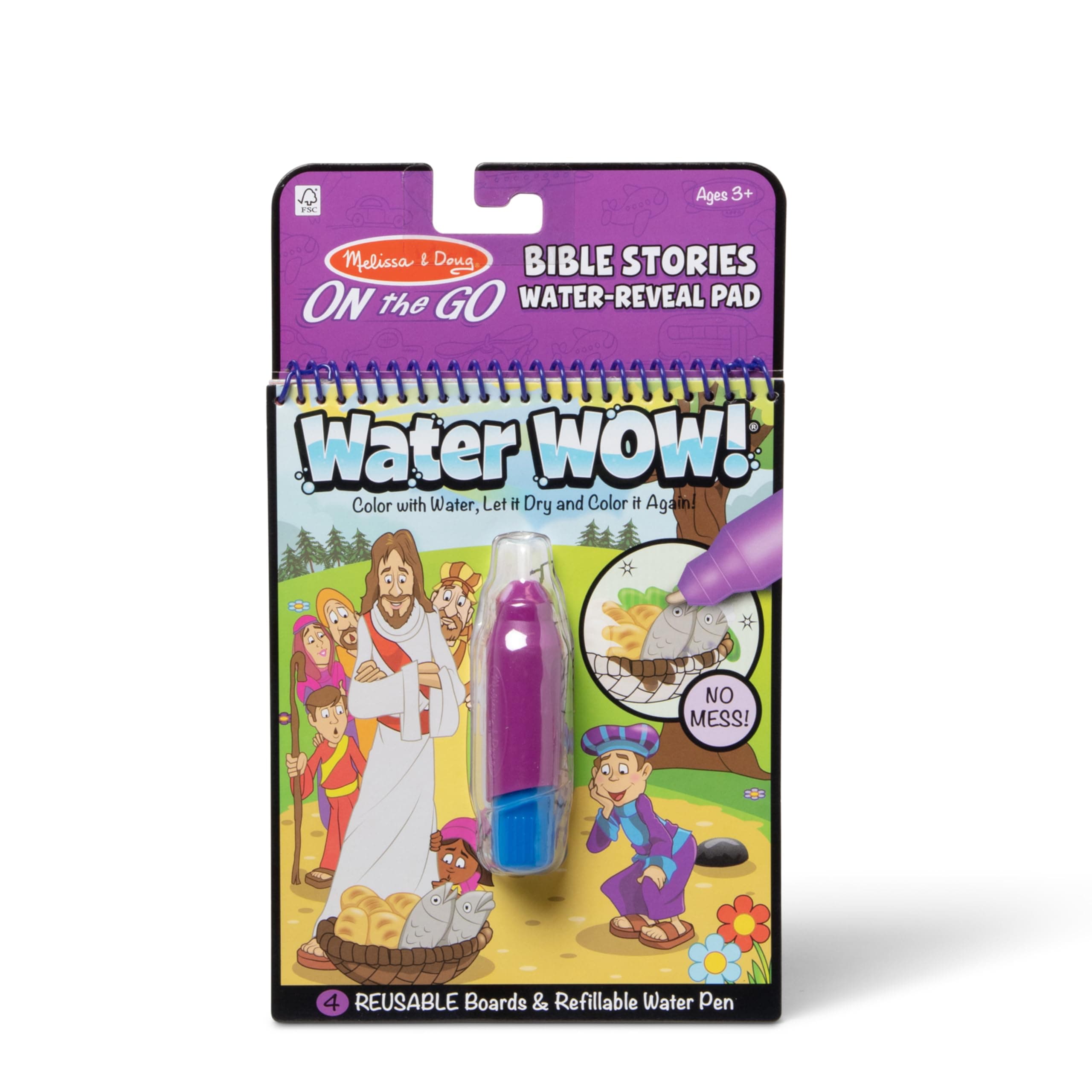 Melissa & Doug On the Go Water Wow! Water Reveal Pad: Bible Stories - Stocking Stuffers, Travel Toys For Toddlers, Mess Free Coloring Books For Kids Ages 3+