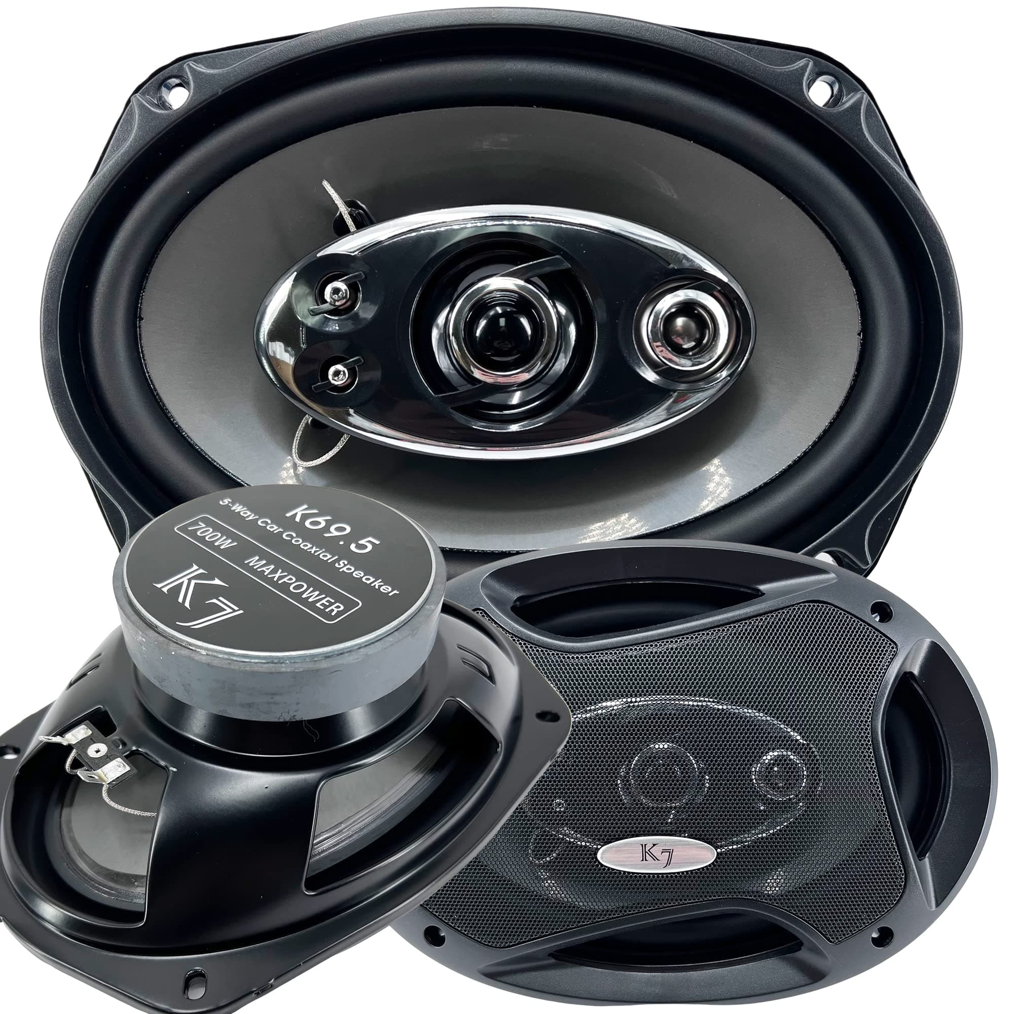 - 2X K7 Pair of K69.5 6x9-inchs 6"X9" 700w 5-Way Car Coaxial Professional High Performance Speaker System