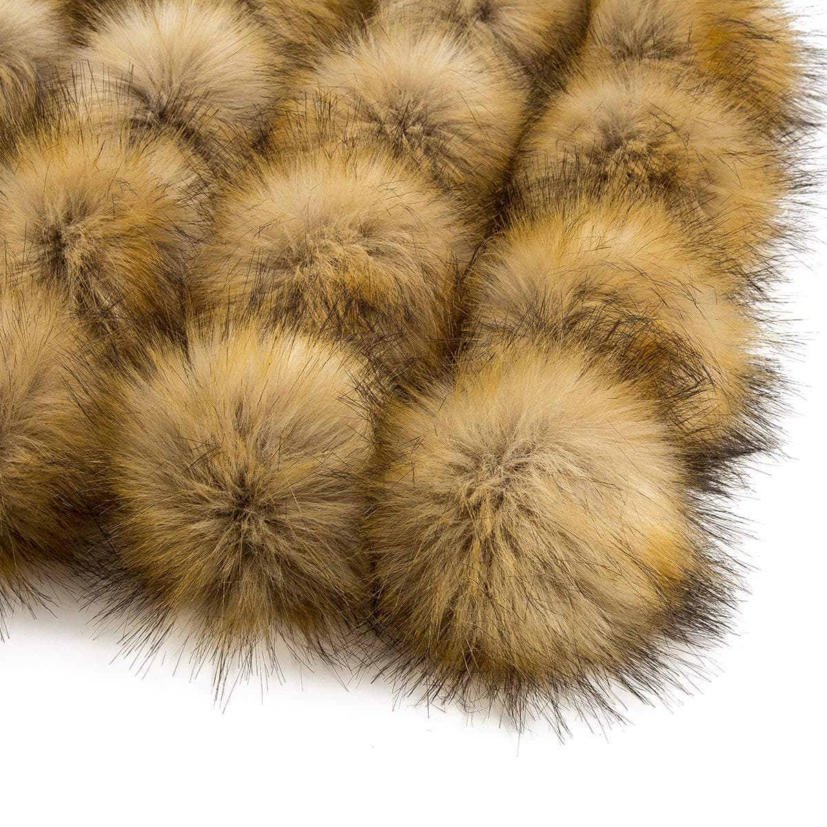 12 Pieces Faux Fur Pom Pom Balls Fur Fluffy with Elastic Loop for Hats Shoes Scarves Gloves Scarves Bag Key Chain Charms Accessories (Faux Mink Fur Color)