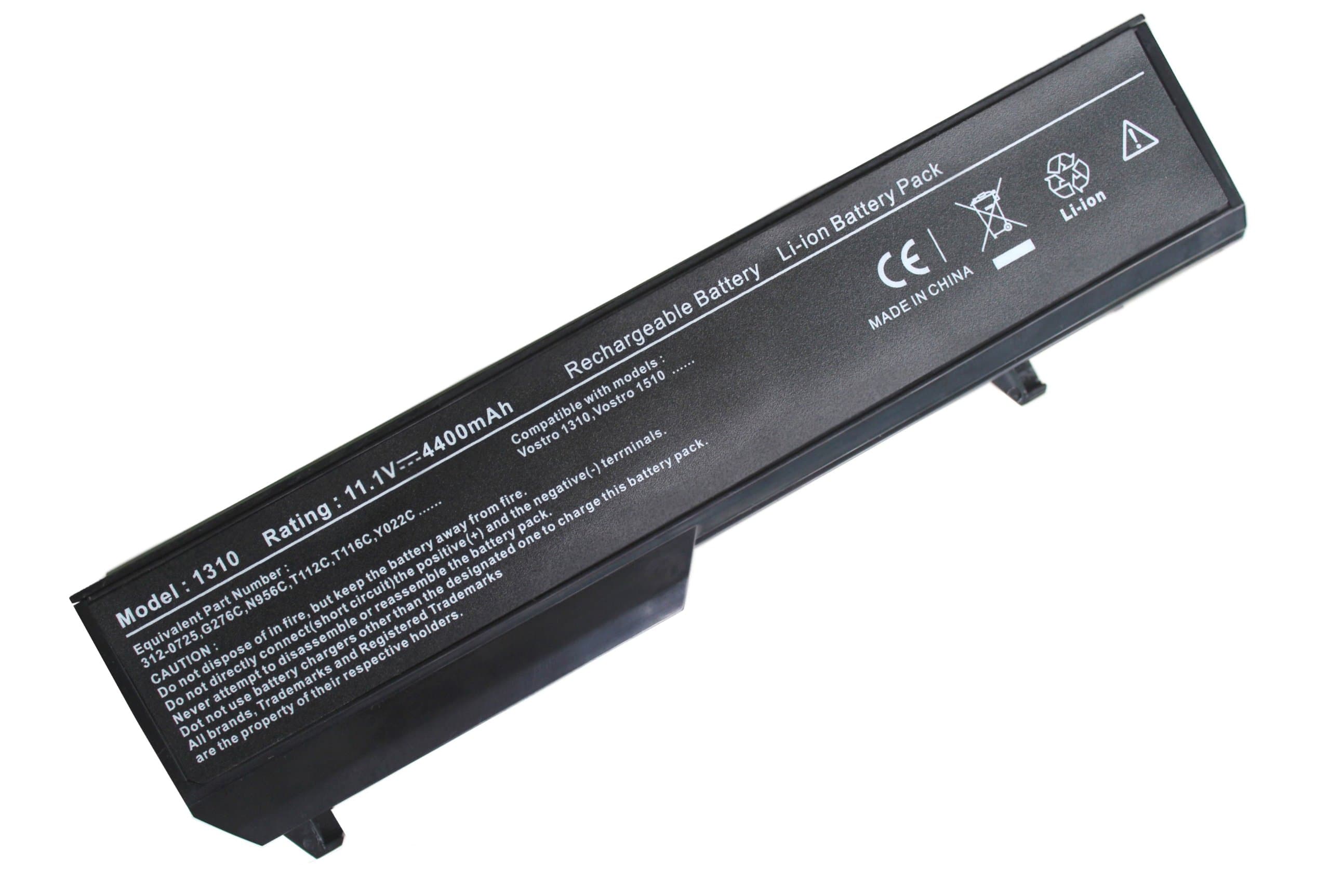 Ejuice New Laptop Replacement Battery for Dell Vostro 1310 1320 1510 1520 2510 Series,replacement for Dell 312-0724 312-0725 312-0859 312-0922 K738h 0k738h 0n950c 0n956c 0n958c T112c T114c T116c N950c N956c N958c G276c Y022c Y024c,4400mah,11.1v,6cells.