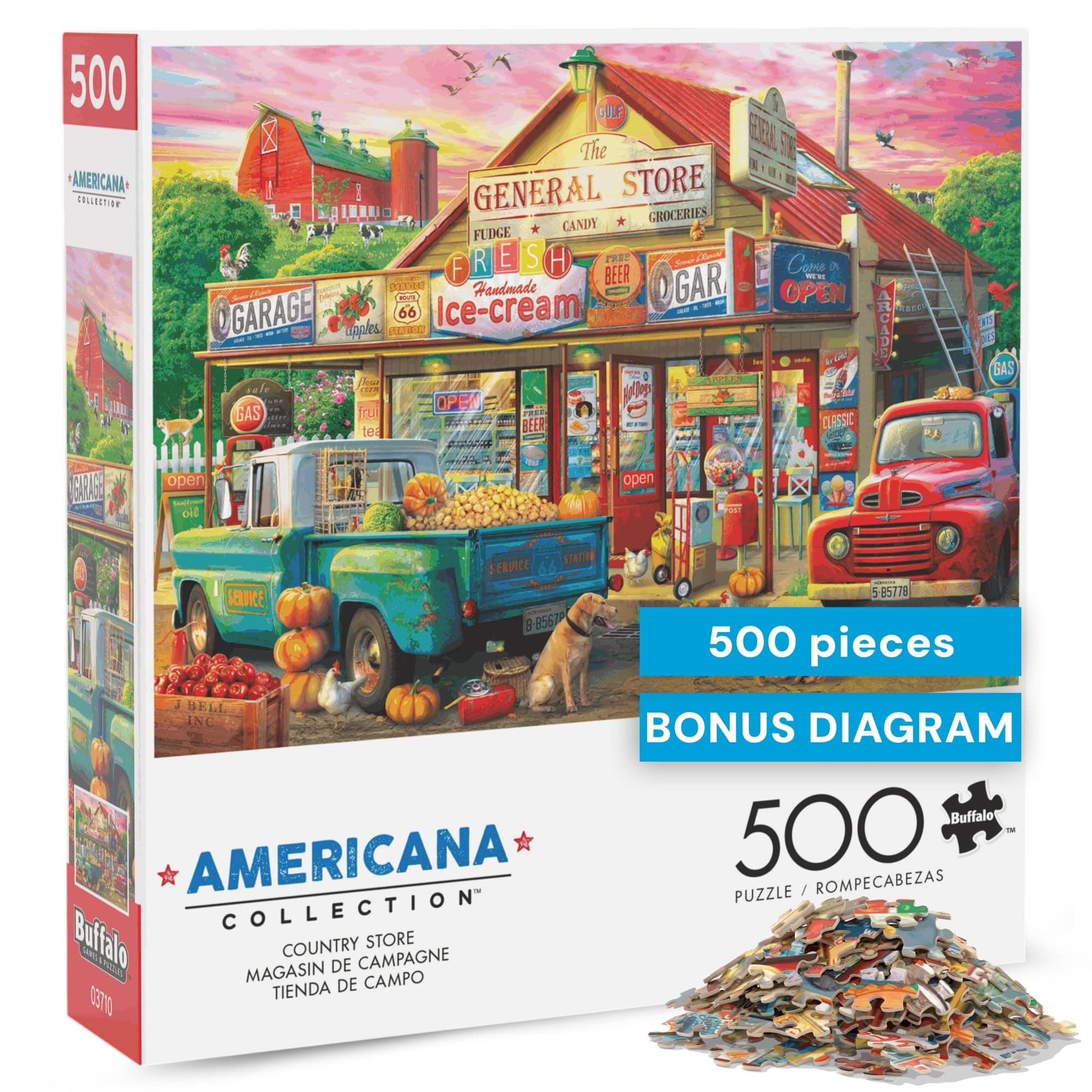 Buffalo Games - 500 piece Jigsaw Puzzle - Americana Collection , Country Store - Challenging Fall and Autum Puzzles for Adults
