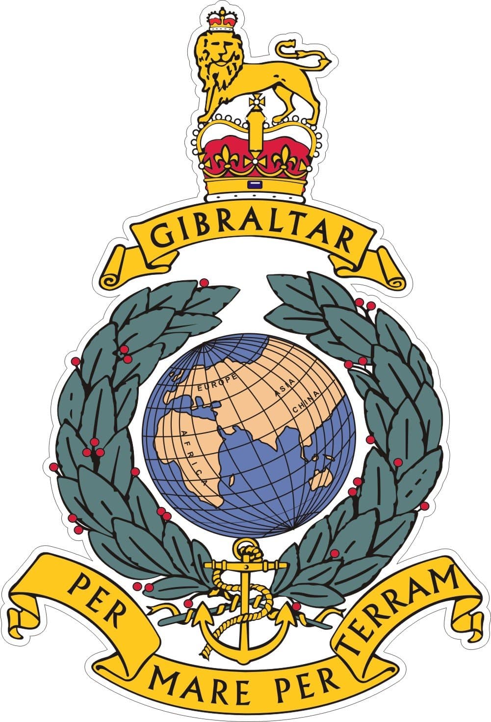 ROYAL MARINES COMMANDO CAP BADGE STICKER - Ideal for tablets, laptops, cars, school books, mirrors, phones, scooters (Small: 80mm x 55mm)