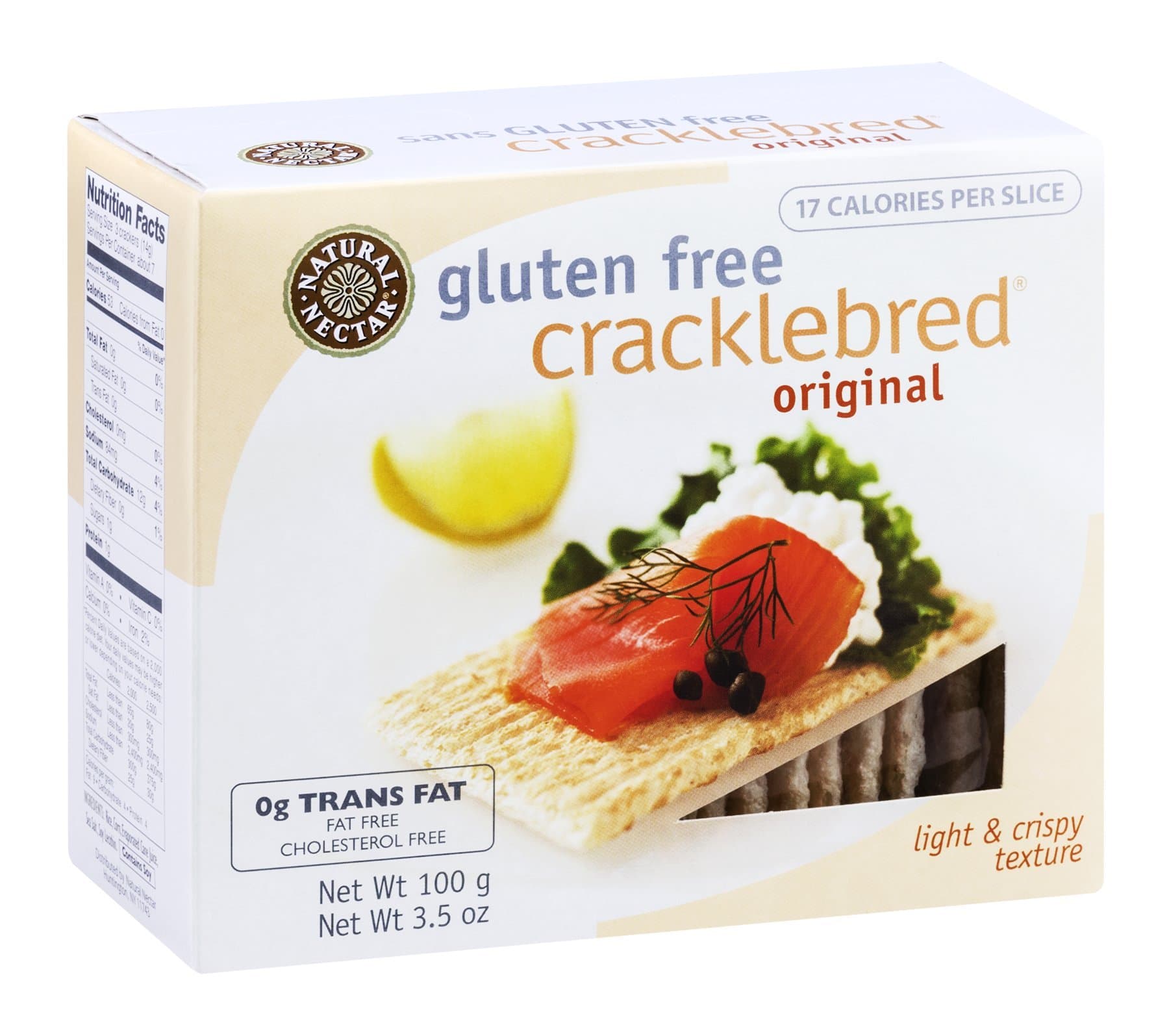 Natural Nectar Cracklebred Gluten Free Original, 3.5oz Box, 12-Pack | Certified Gluten-Free Crispbread Crackers | Fat-Free, Organic, Non-GMO | Light Snack for Toppings, Cheese & Appetizers