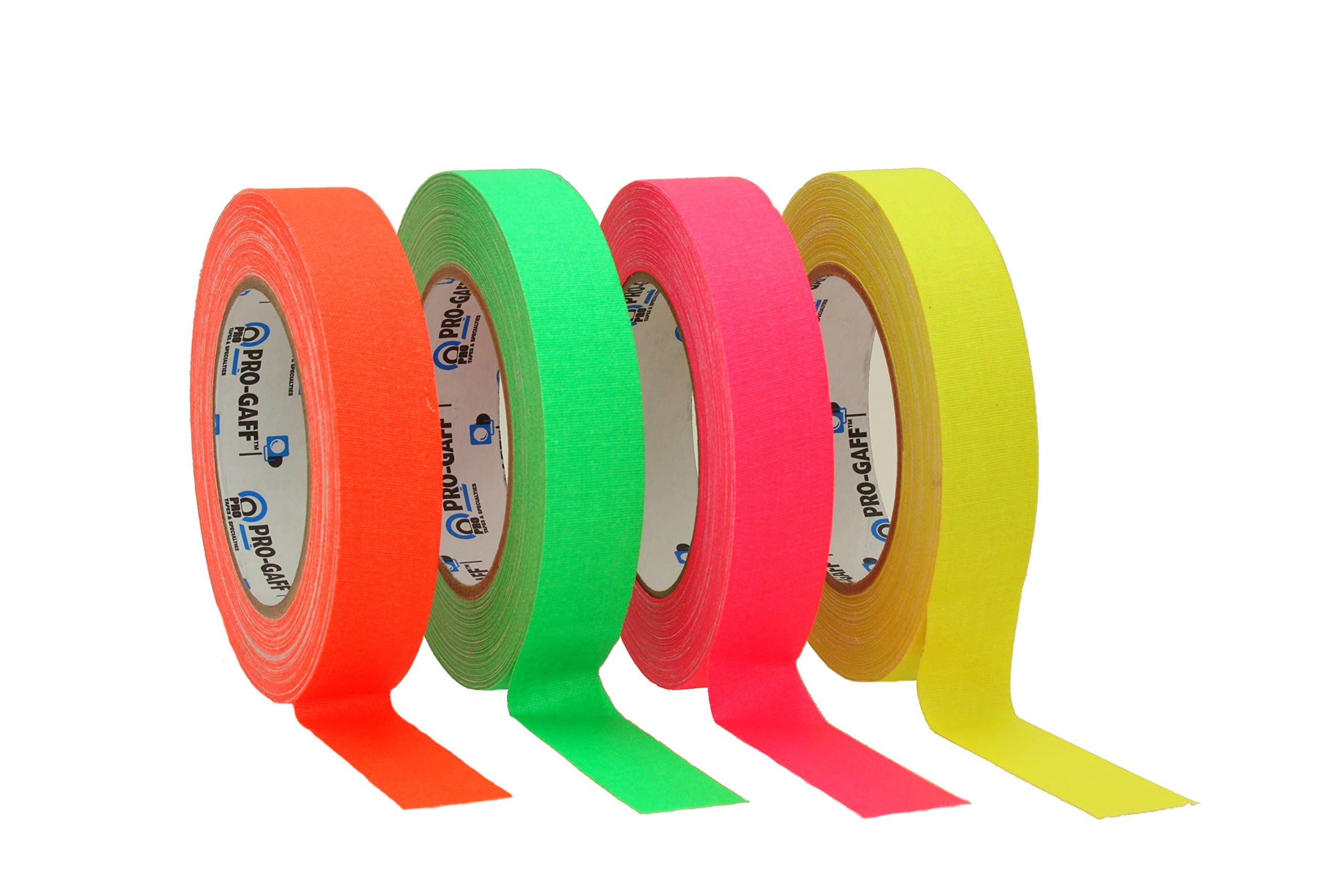 24mmx25 yard Fluorescent Gaffer Cloth Tape - Green/Orange/Pink/Yellow