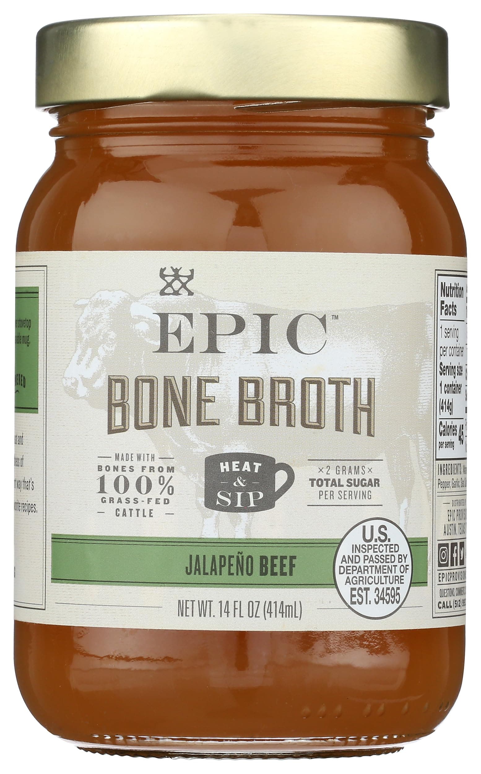 EPIC - Artisanal Bone Broth Beef Jalapeno Sea Salt - 14 fl. oz.