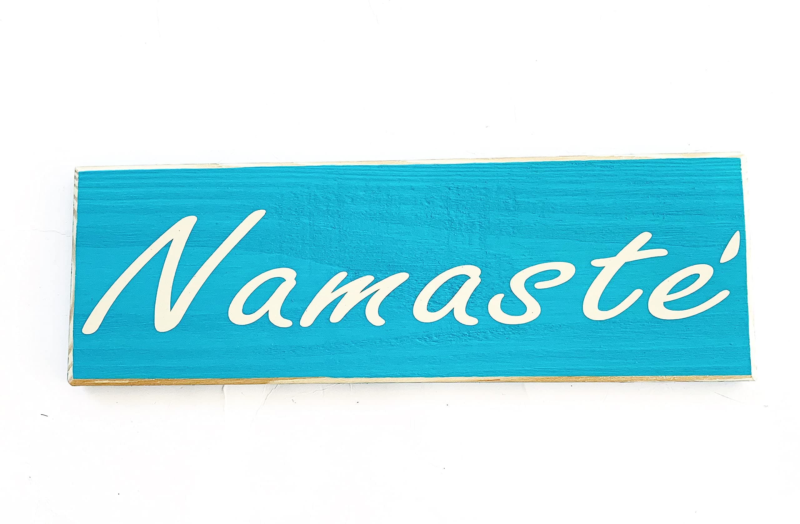 Prim Designs by Prim 12x4 Namaste Custom Wood Sign | Om Yoga Zen Relax Chill Meditation Spa Pilates Yogi Door Plaque | Yoga Studio Meditation Room Wall Decor