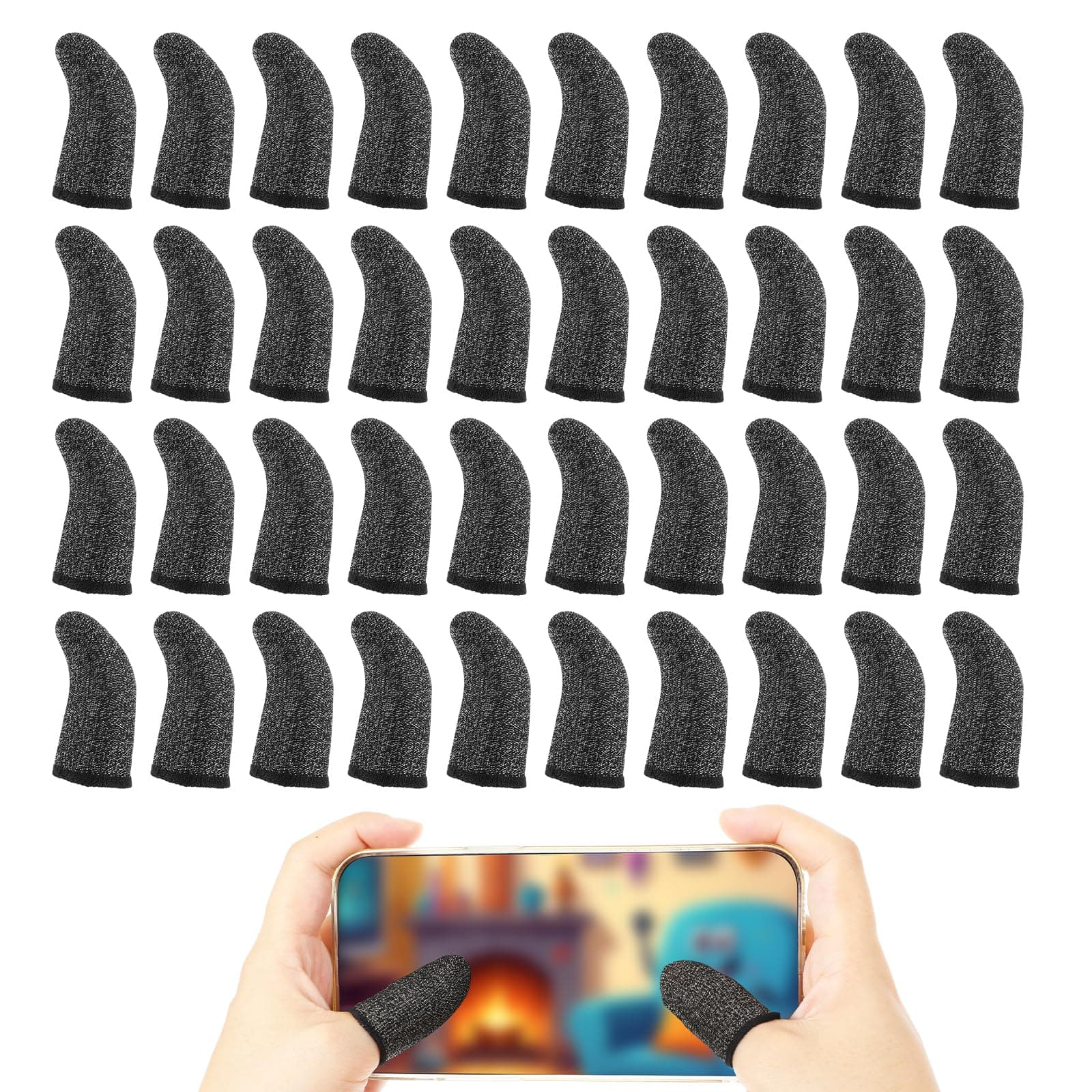 40 Pcs Gaming Finger Sleeve for Gaming Thumb Sleeves, Mobile Game Controller Finger Thumb Sleeve for Phone Game, Mobile Gaming Finger Protector