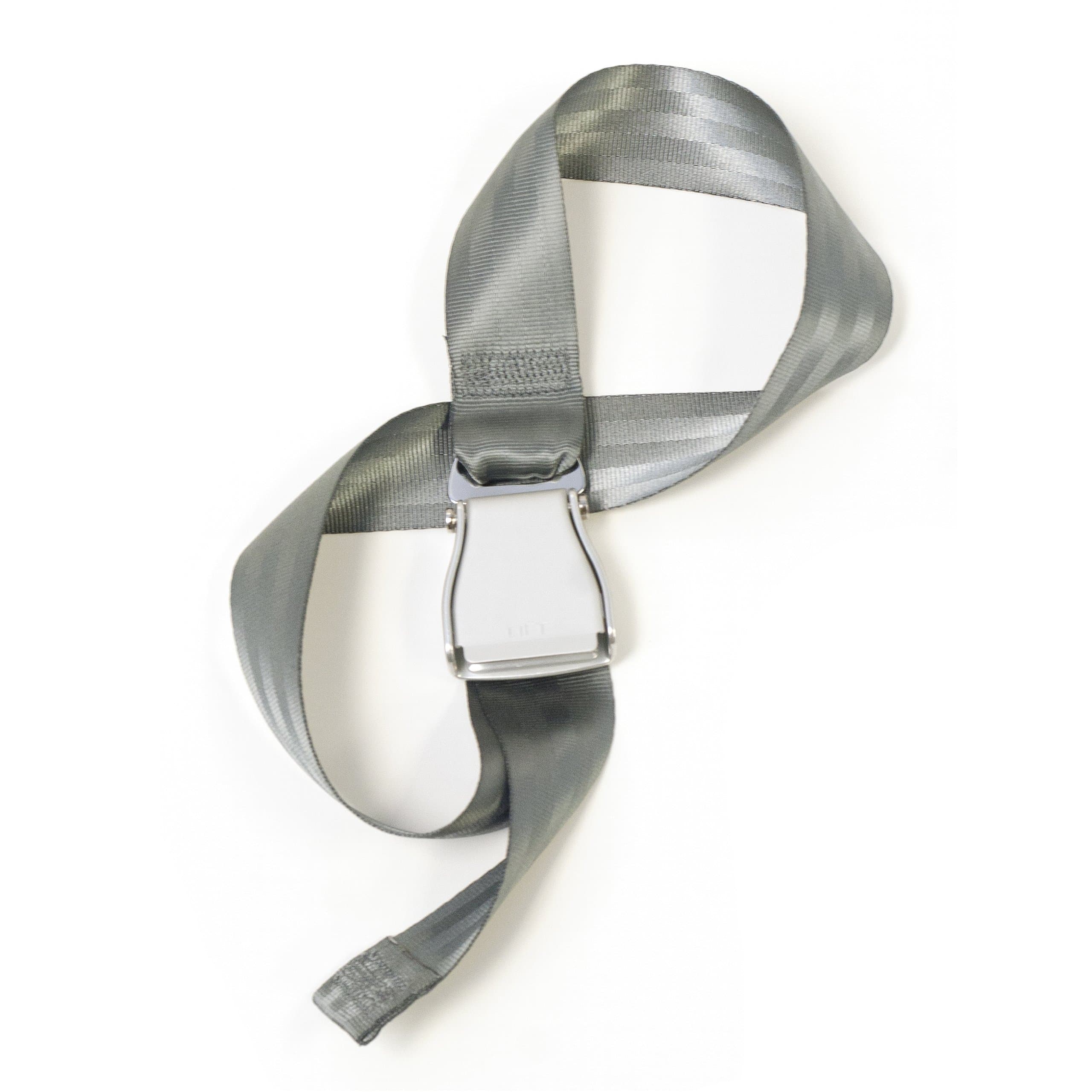 Airplane Fashion Belt Unique Seat Belt Buckle Design - Cement Gray. X-Large Size.