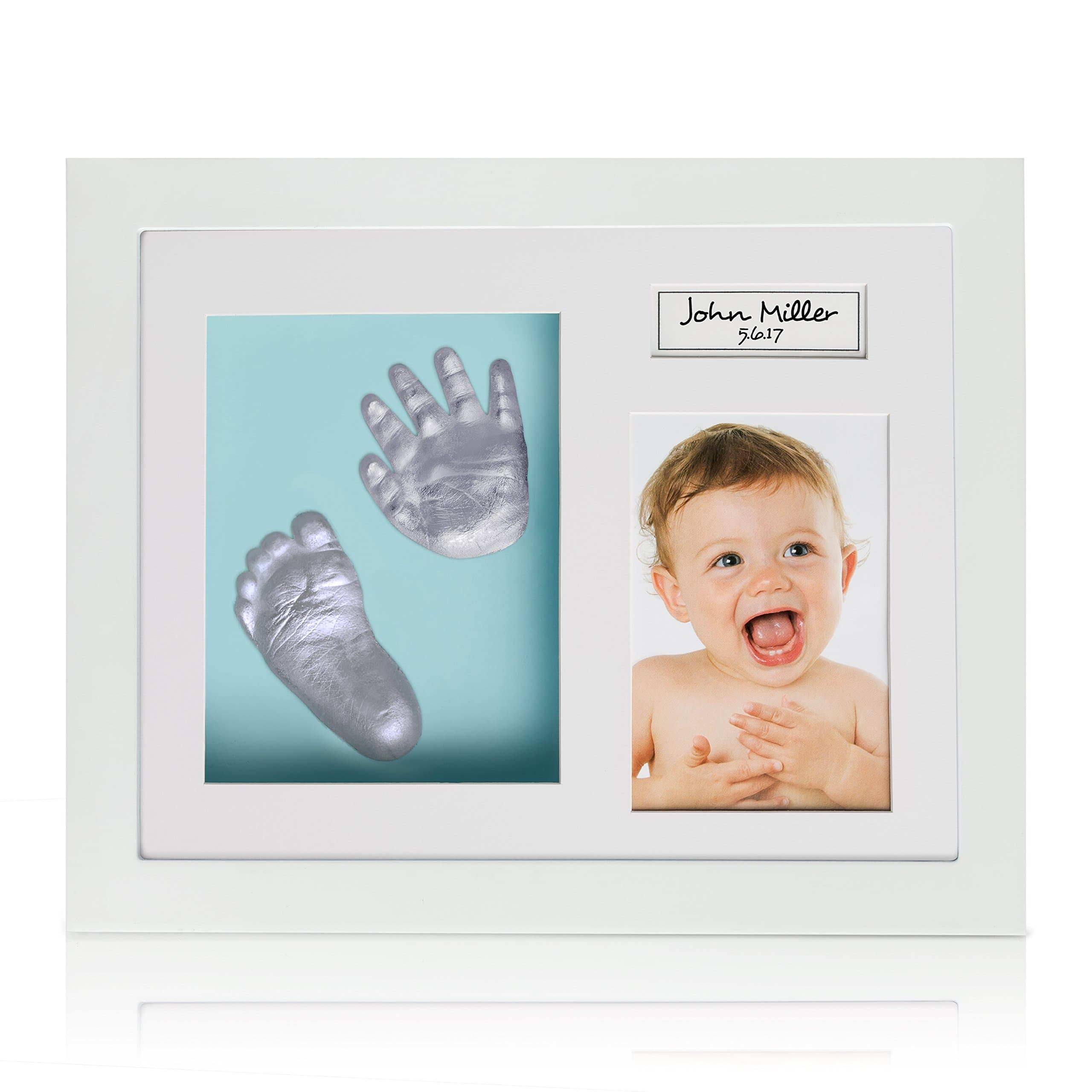 Baby Feet And Hands 3D Model Kit: DIY Casting Set With Wooden Photo Frame, 3 Background Options, Unique Keepsake For Your Newborn, 100% Safe to Use Materials, Very Detailed Impressions By Ola Boutique