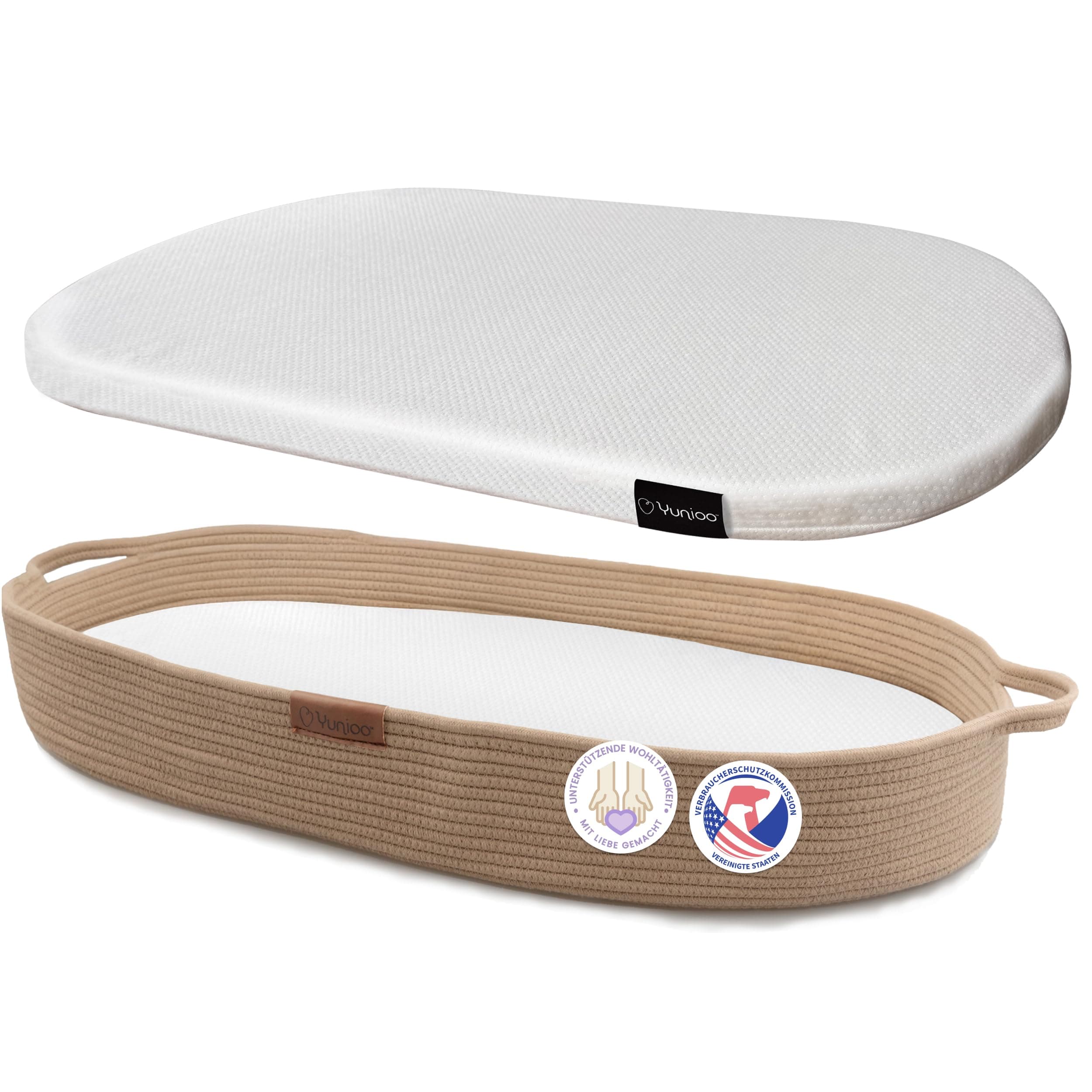 Baby Changing Basket with Soft, Portable Changing Mat for Dresser & Changing Table, Baby Essentials for Newborn