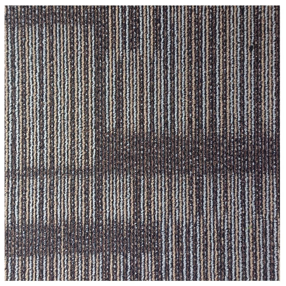 GRAZIA- BEYOND THE MACHINES Nylon Level Loop Carpet Tiles for Flooring (Brown L.Brown Black)